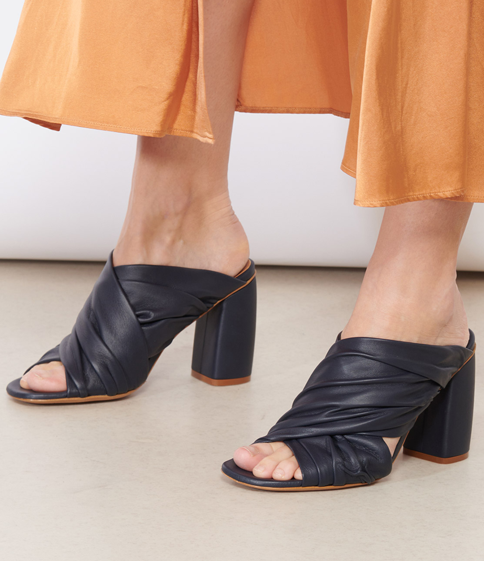Midnight Blue Heeled Sandals