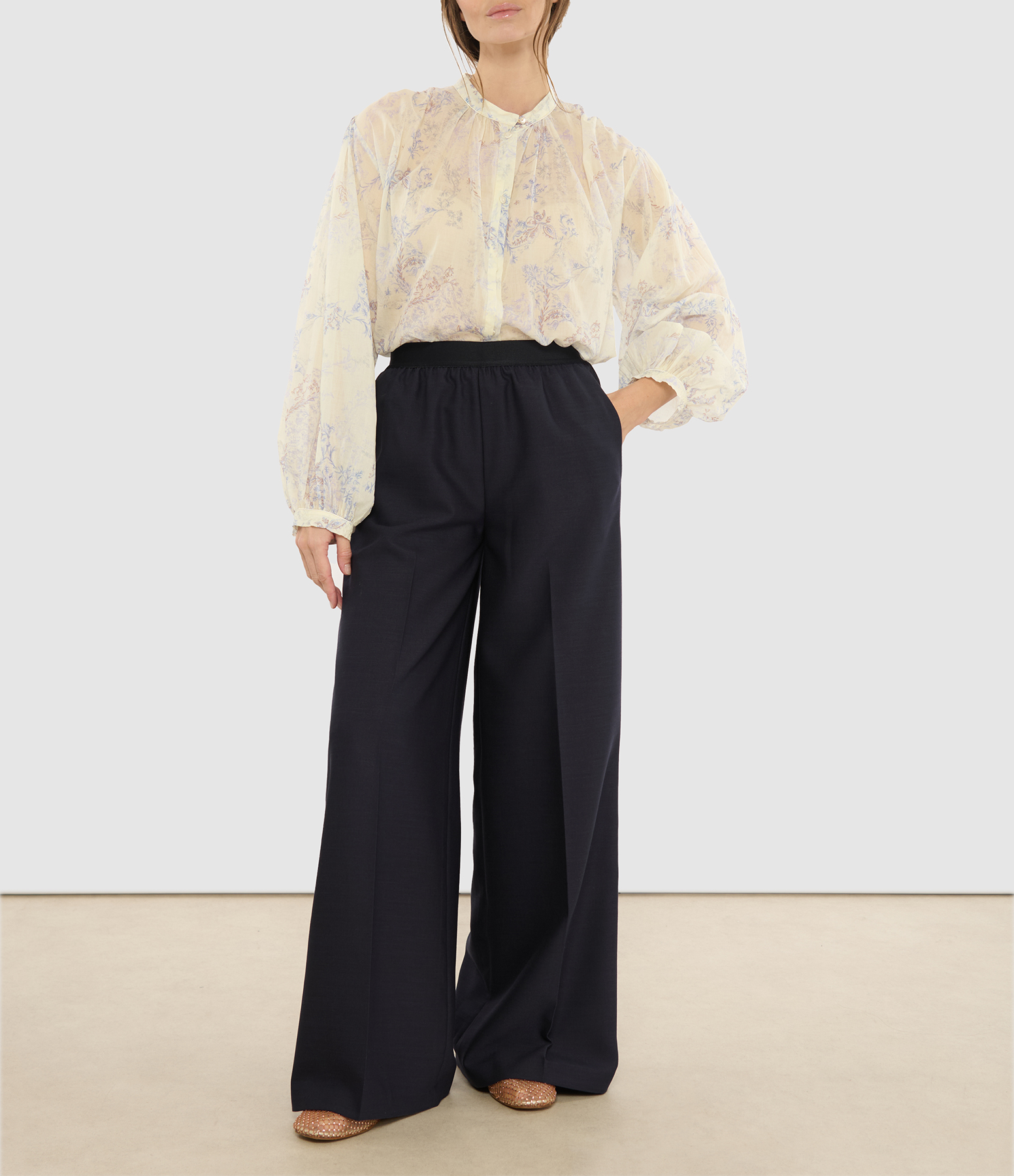 Notte powder-grain trousers