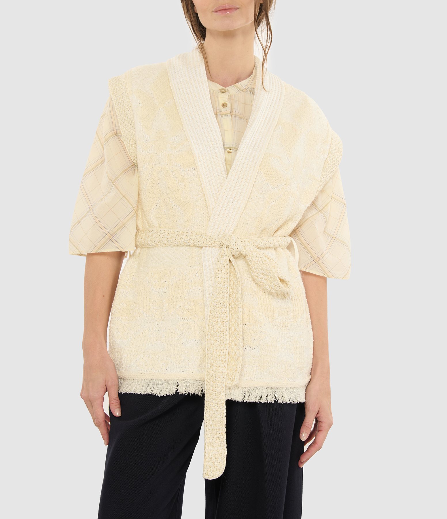 "Iris Velvet" butter-coloured waistcoat
