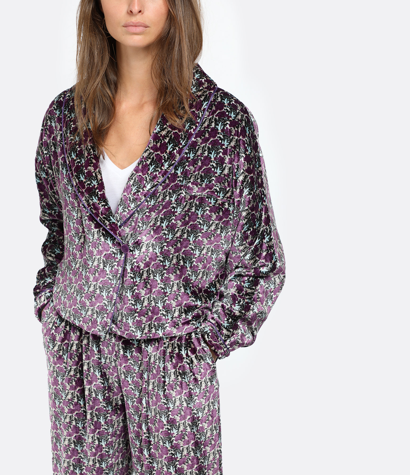 Liberty Printed Velvet Jacket – Night