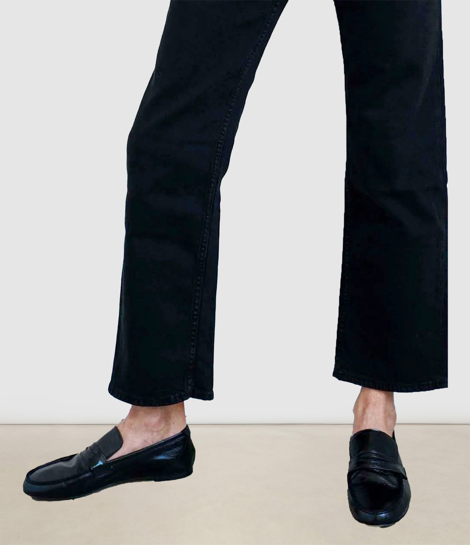 High-Top Black Penny Loafers