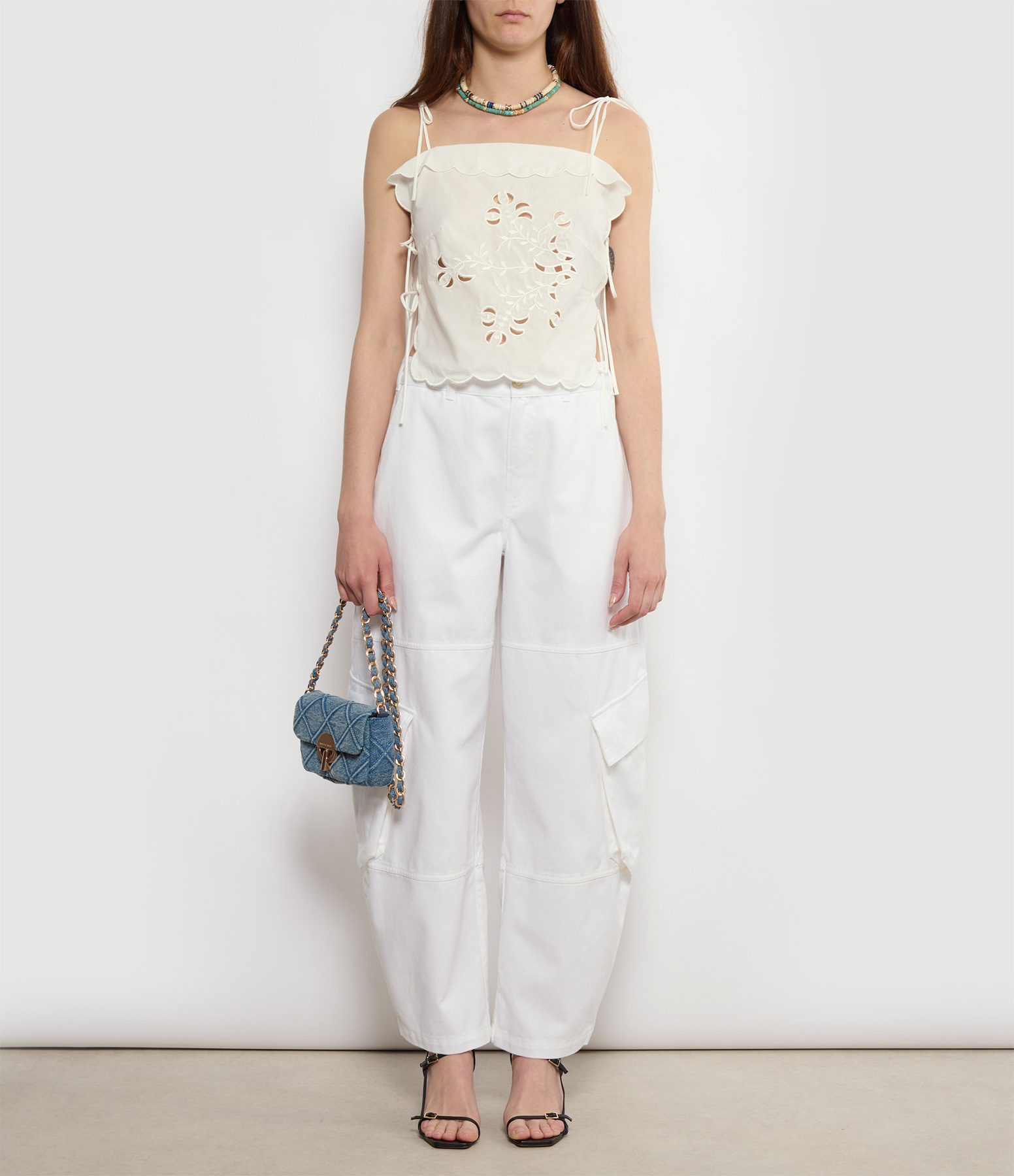 The Bubble Cargo White Trousers