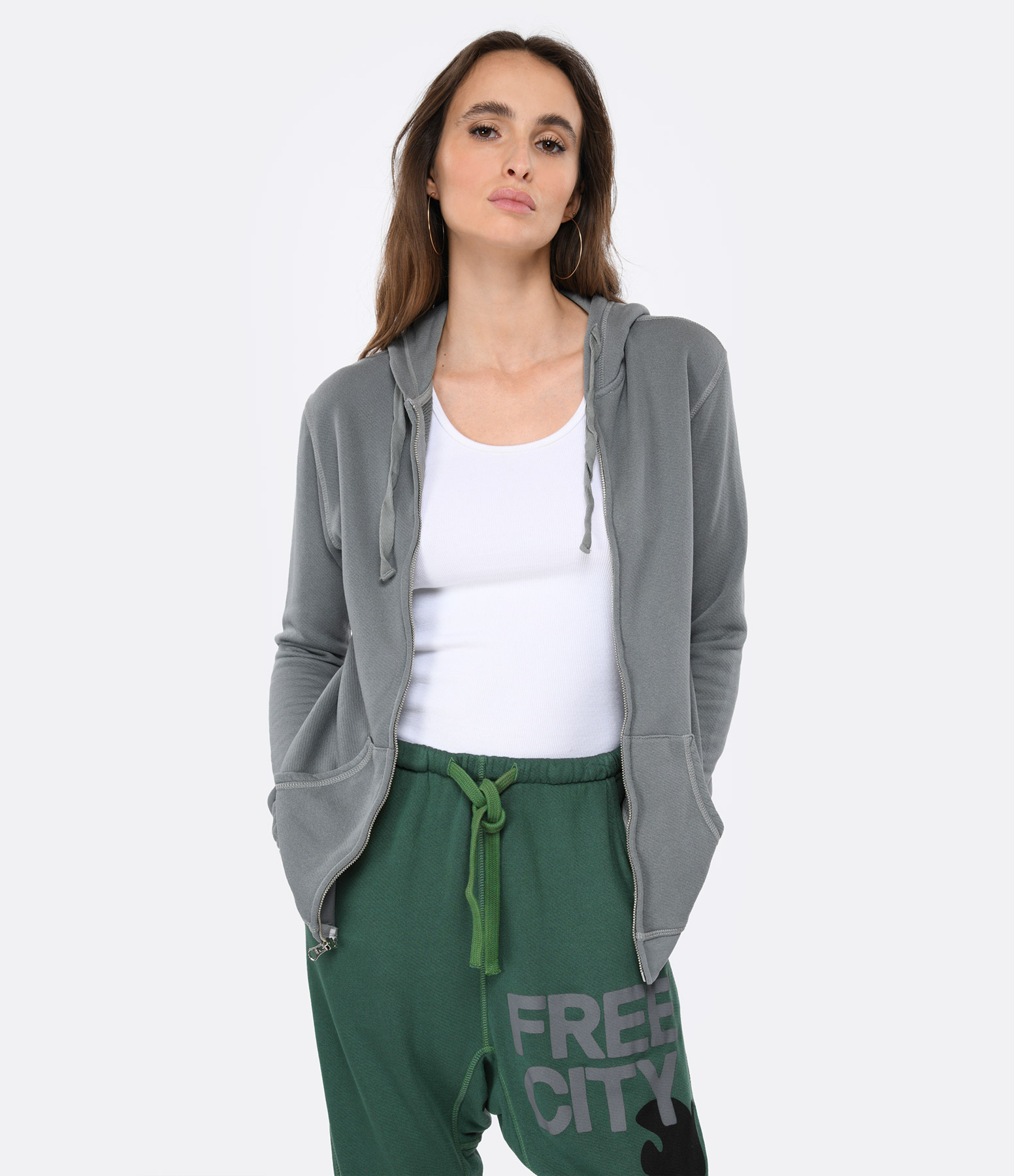 Superfluff Zip-Up Hoodie – Grey Art