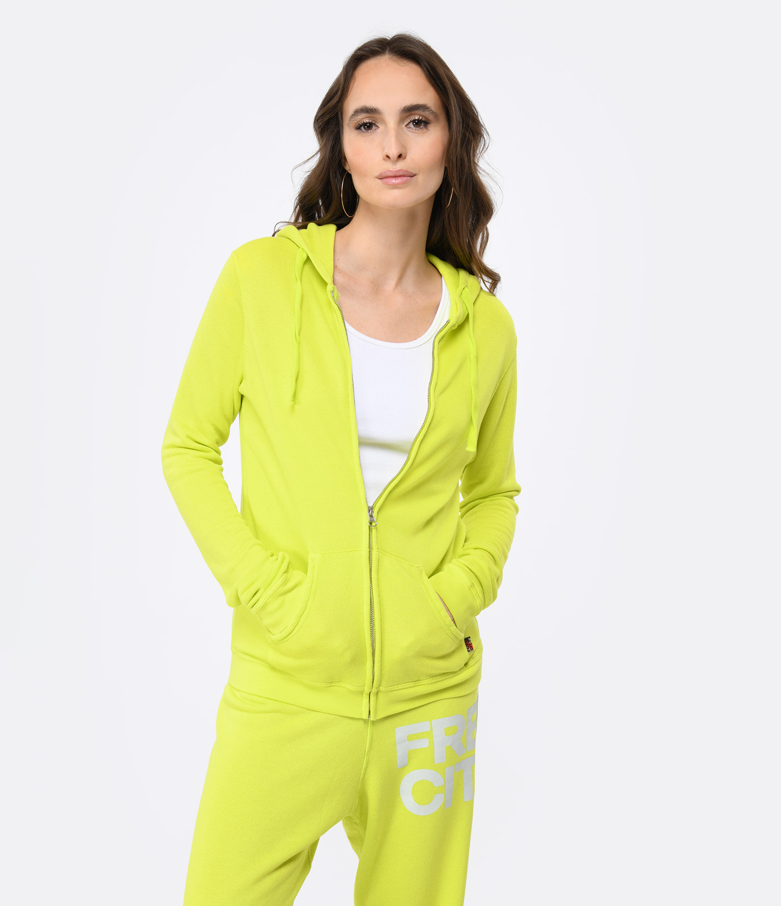 Superfluff Zip-Up Hoodie in Glowlight Yellow