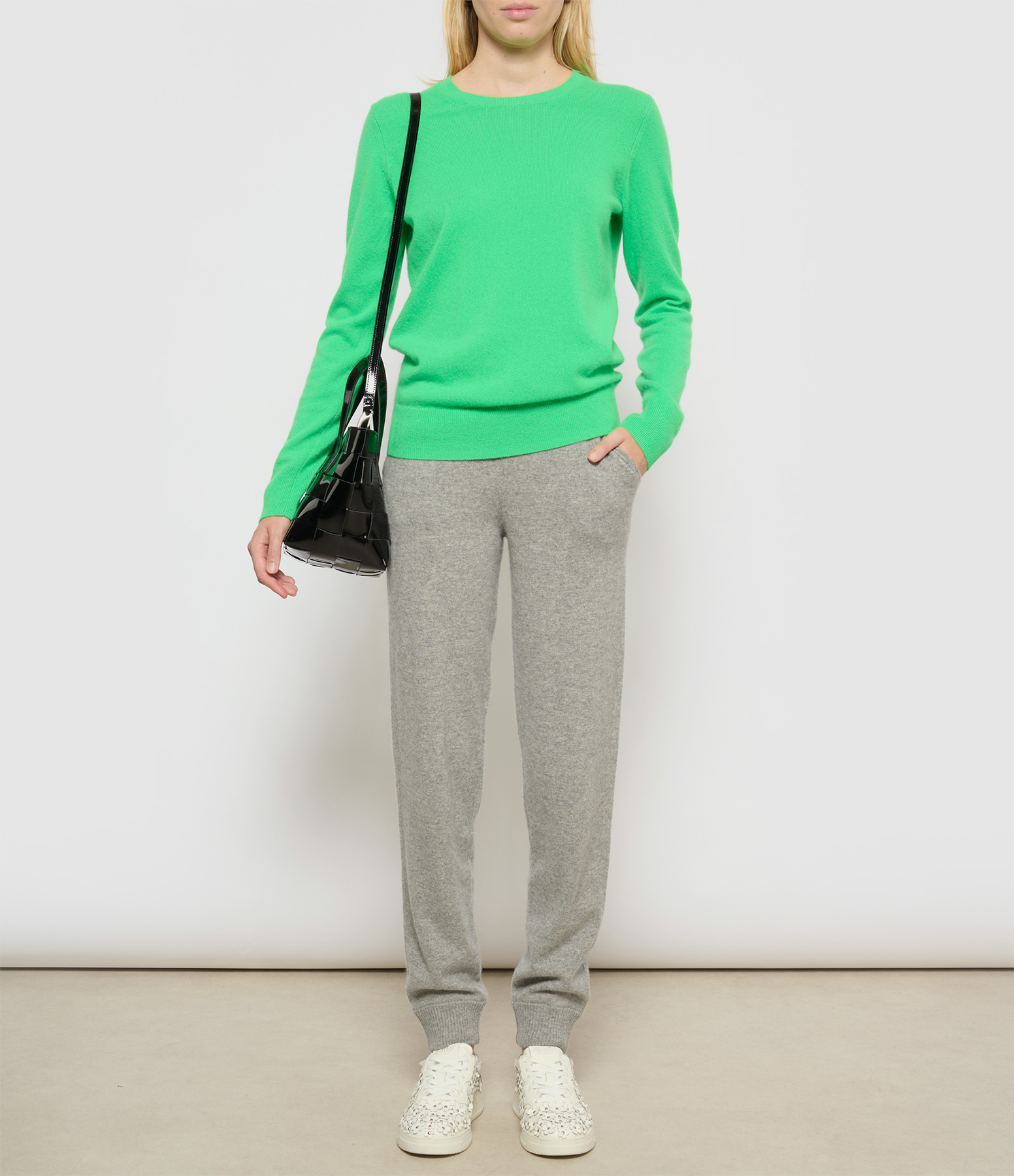 Green Cosmic Round-Neck Jumper