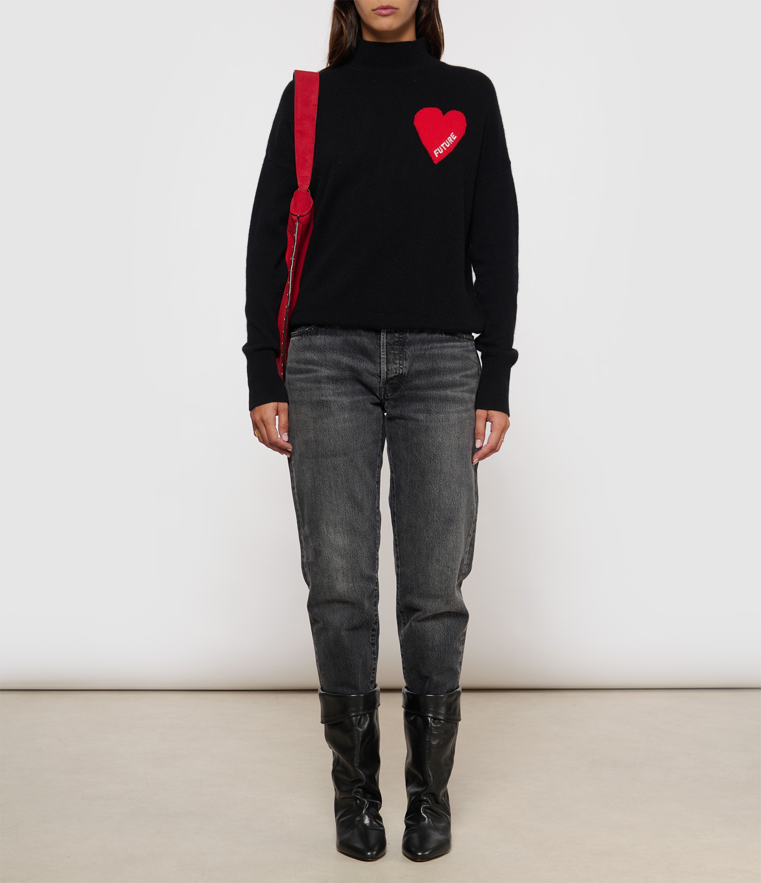Black High-Neck Jumper