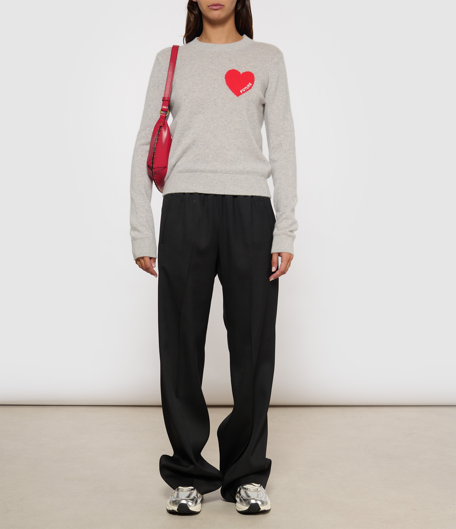Light Grey Round-Neck Jumper