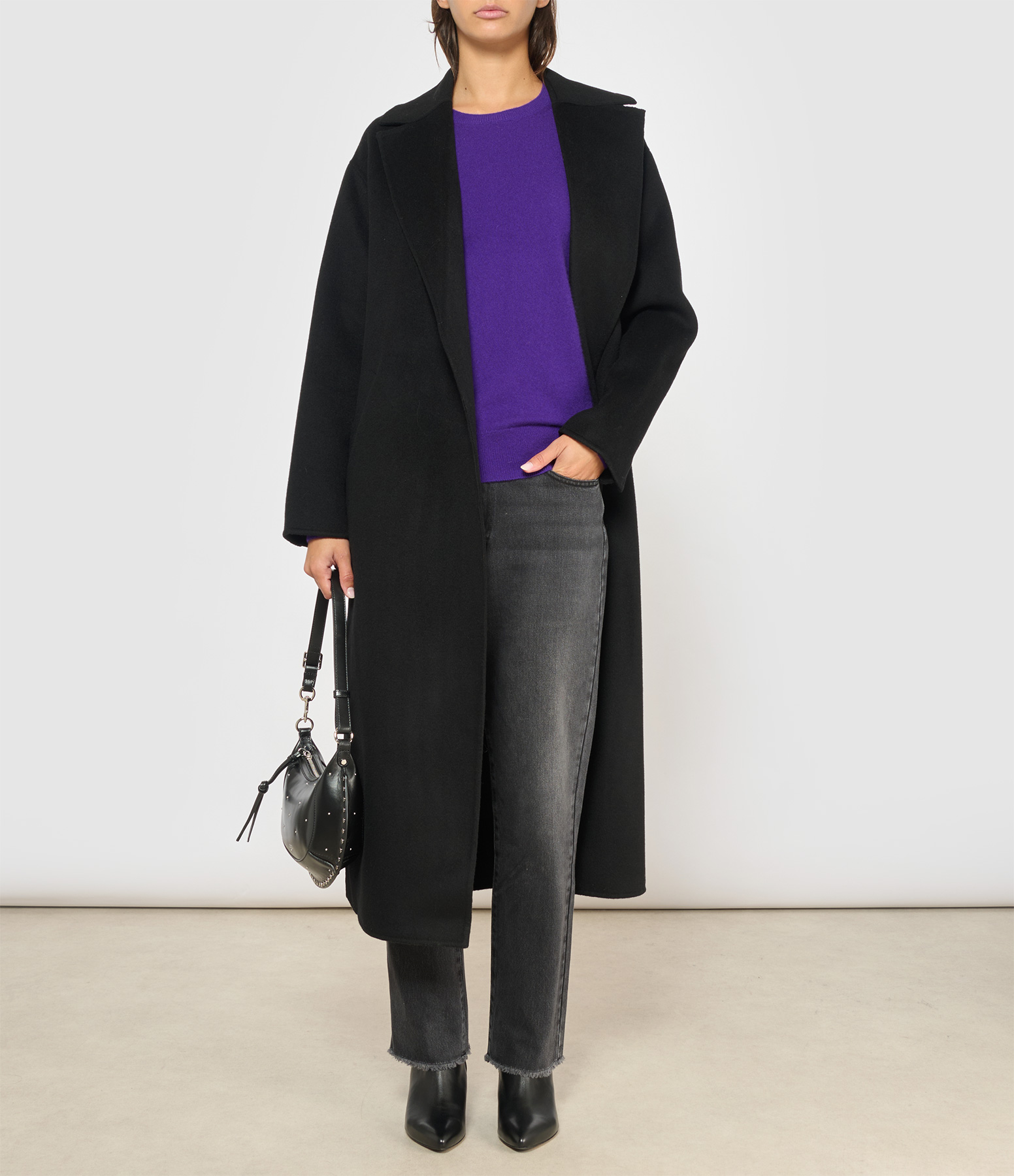 Purple Velvet Round-Neck Jumper