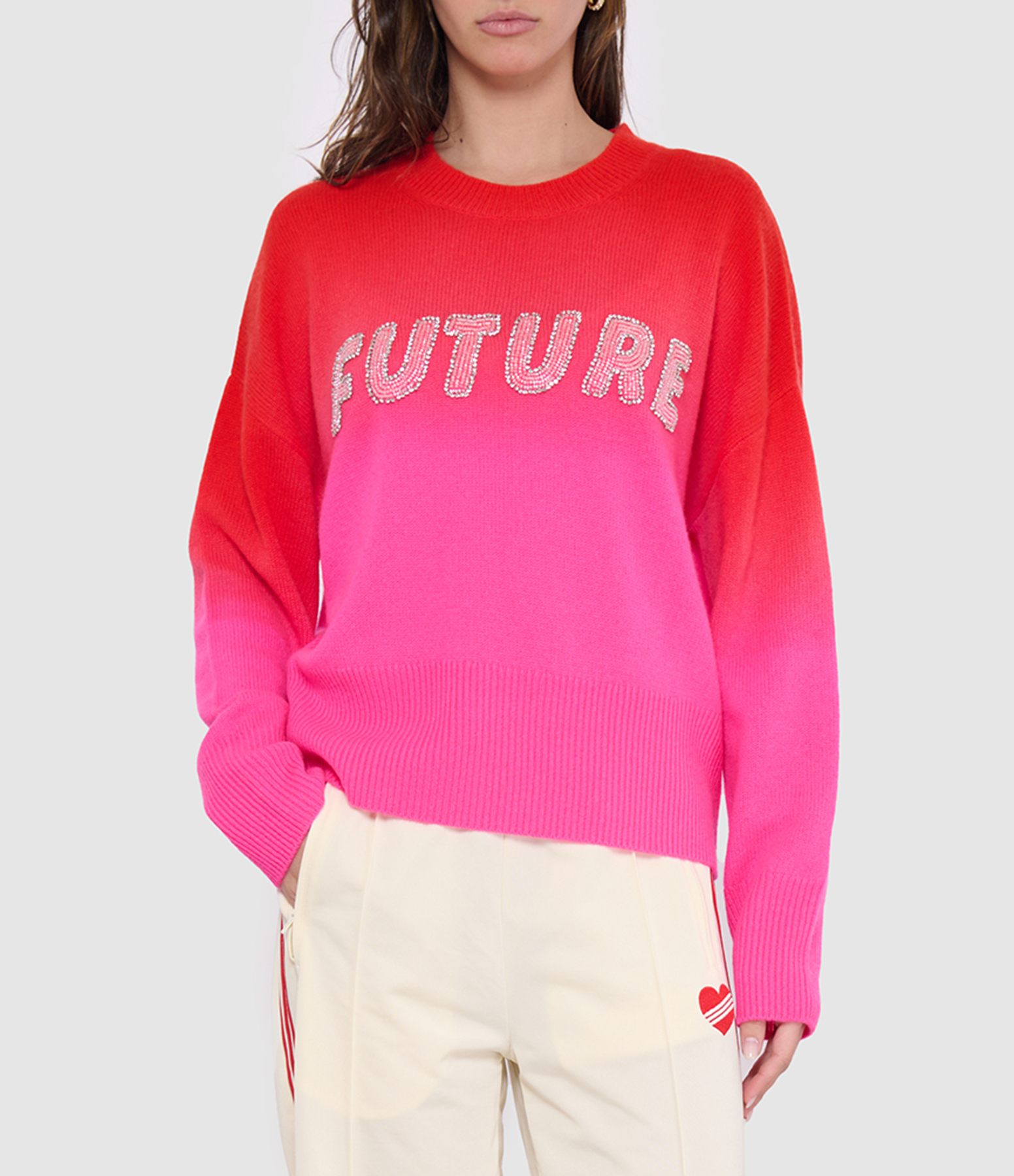 Fire Orange Round-Neck Jumper