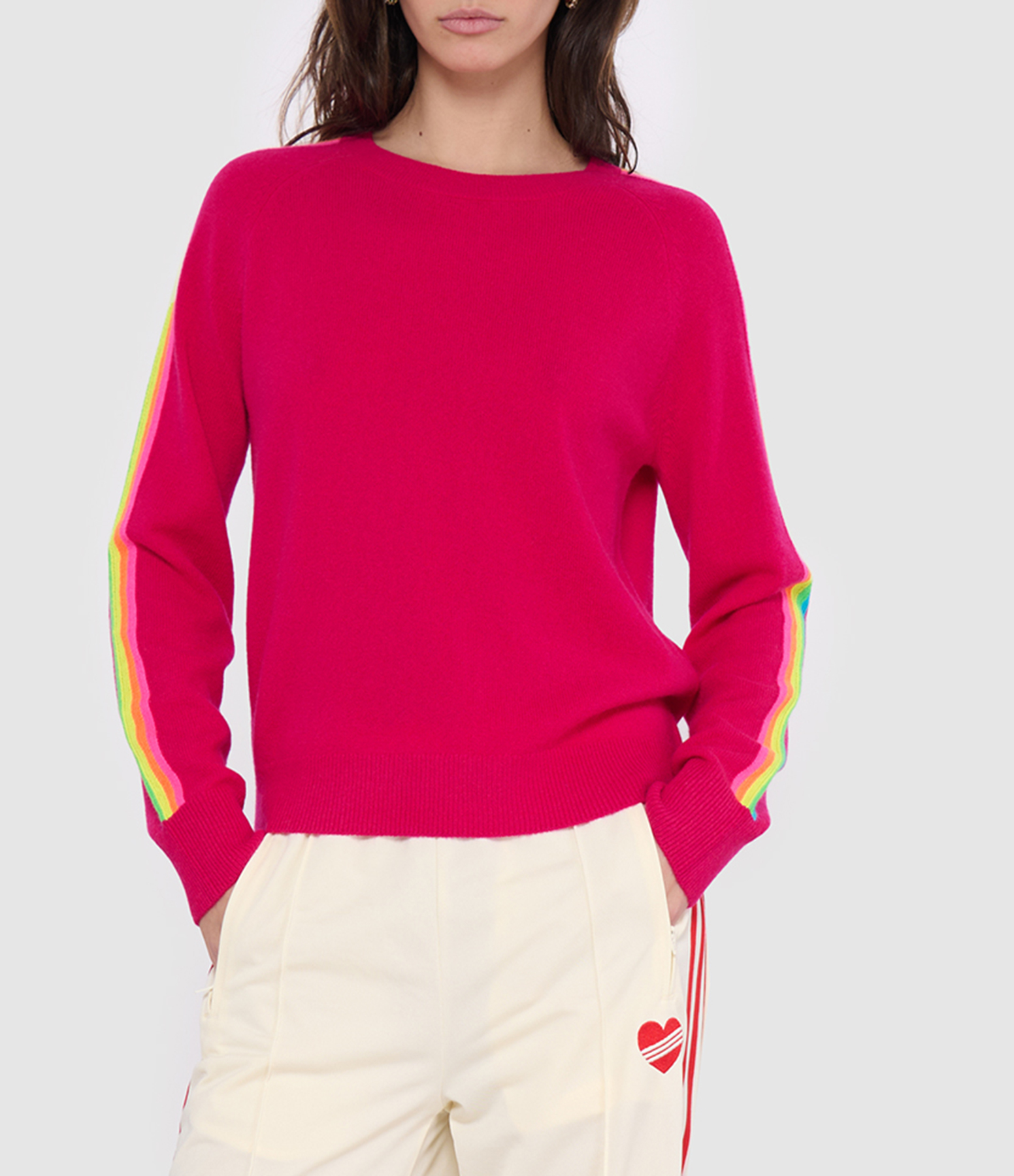 Tropical Raspberry Round-Neck Jumper
