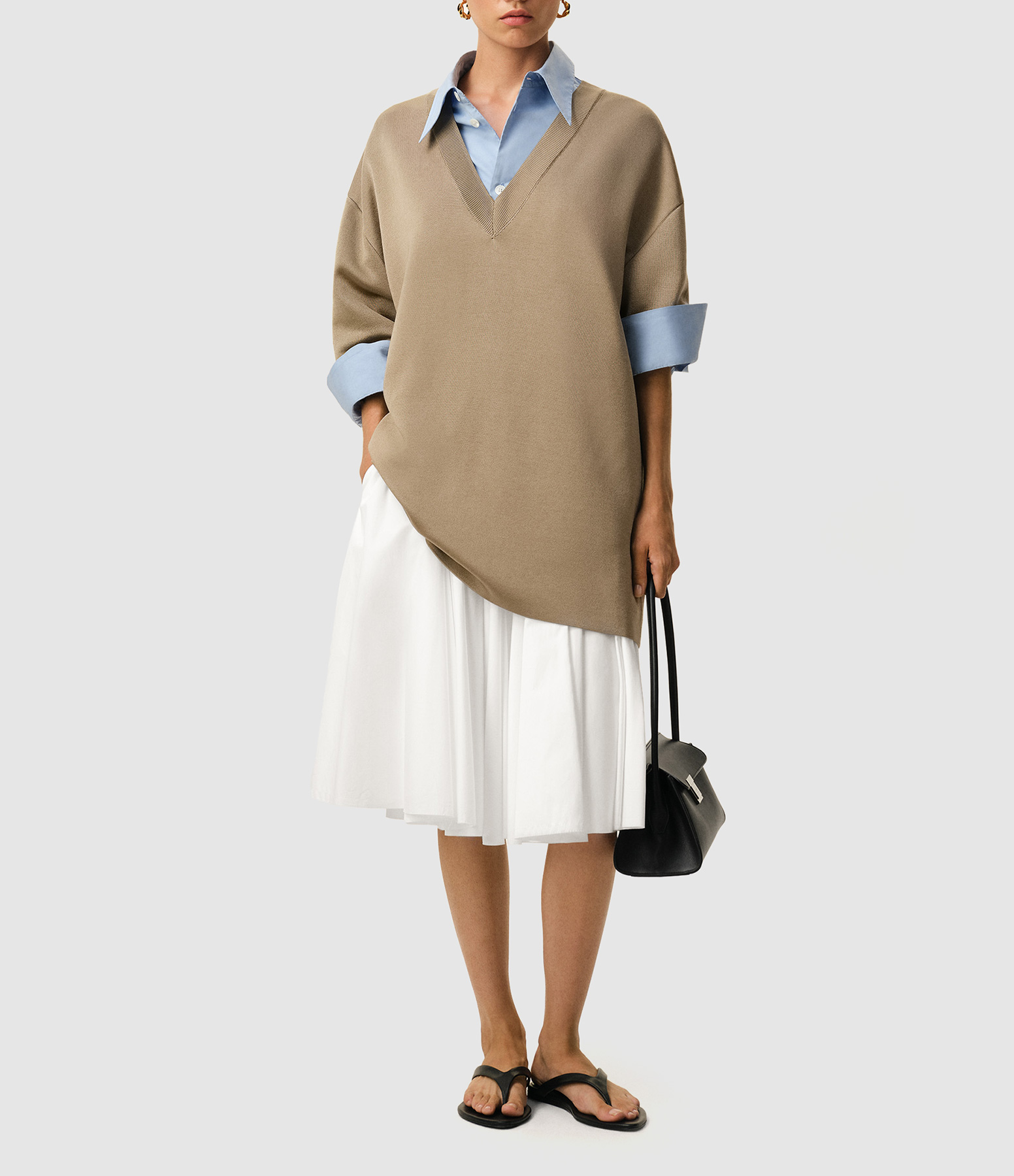 White Corolla Midi Skirt