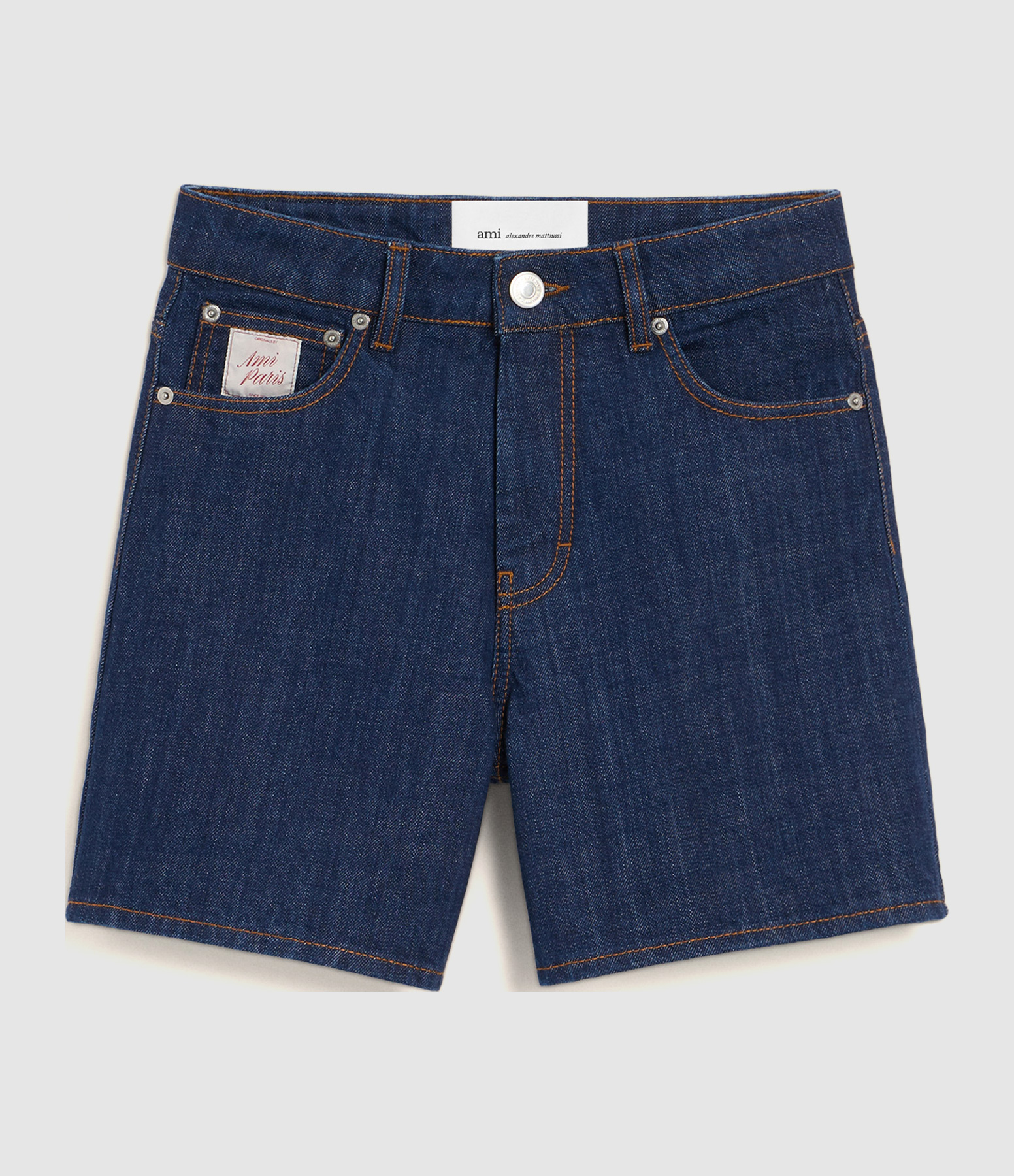 Shorts with the Ami Paris Heritage label in indigo