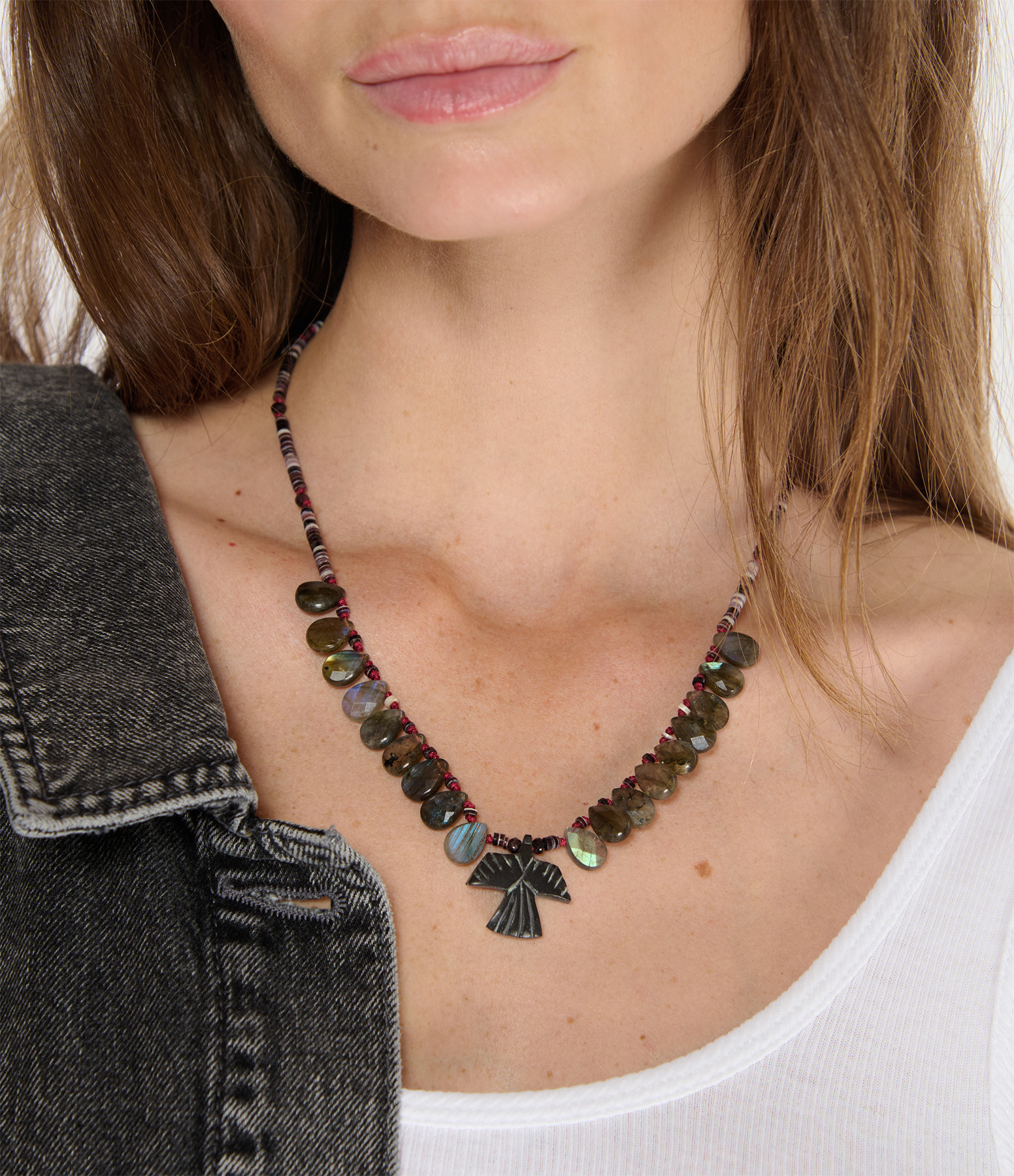 Epure Bird 3 Labradorite Necklace