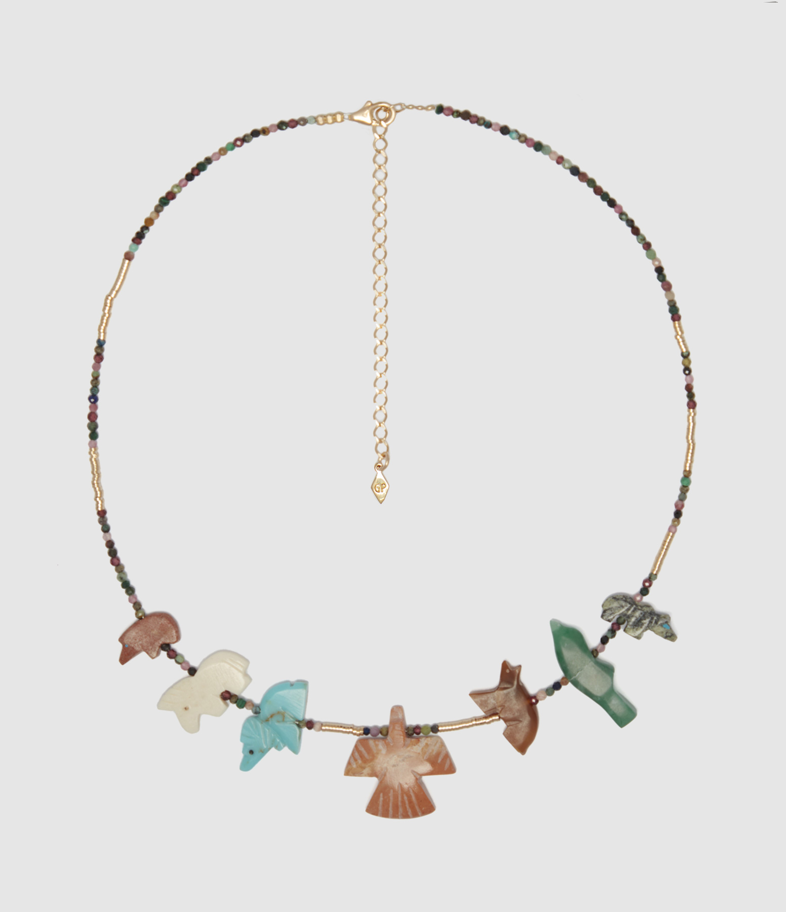 Tourmaline and Coral Amulet Necklace