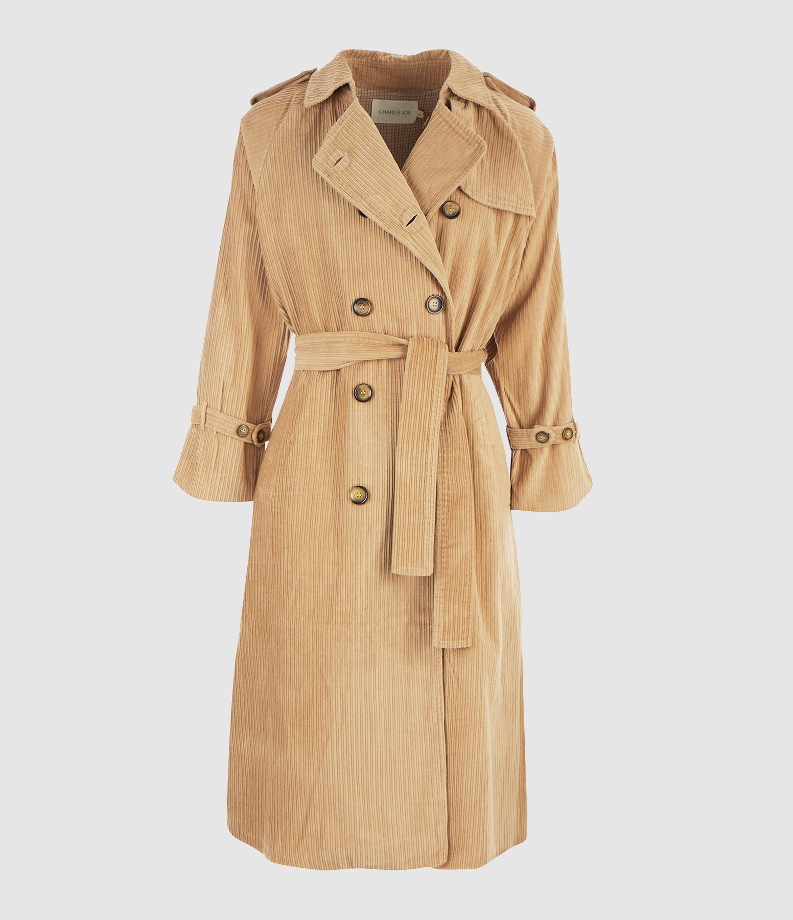 Ganjy Beige Ribbed Cotton Coat
