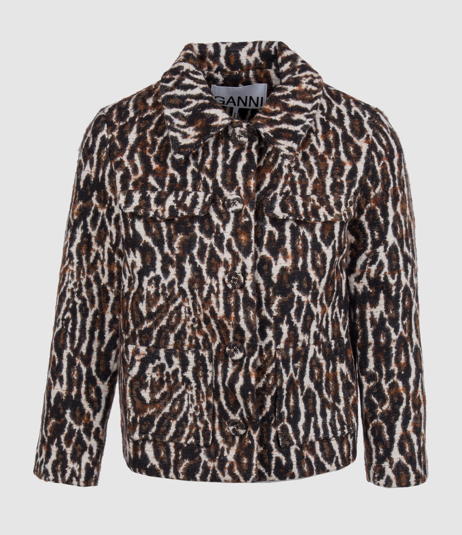 Brushed Leopard Egret Blazer