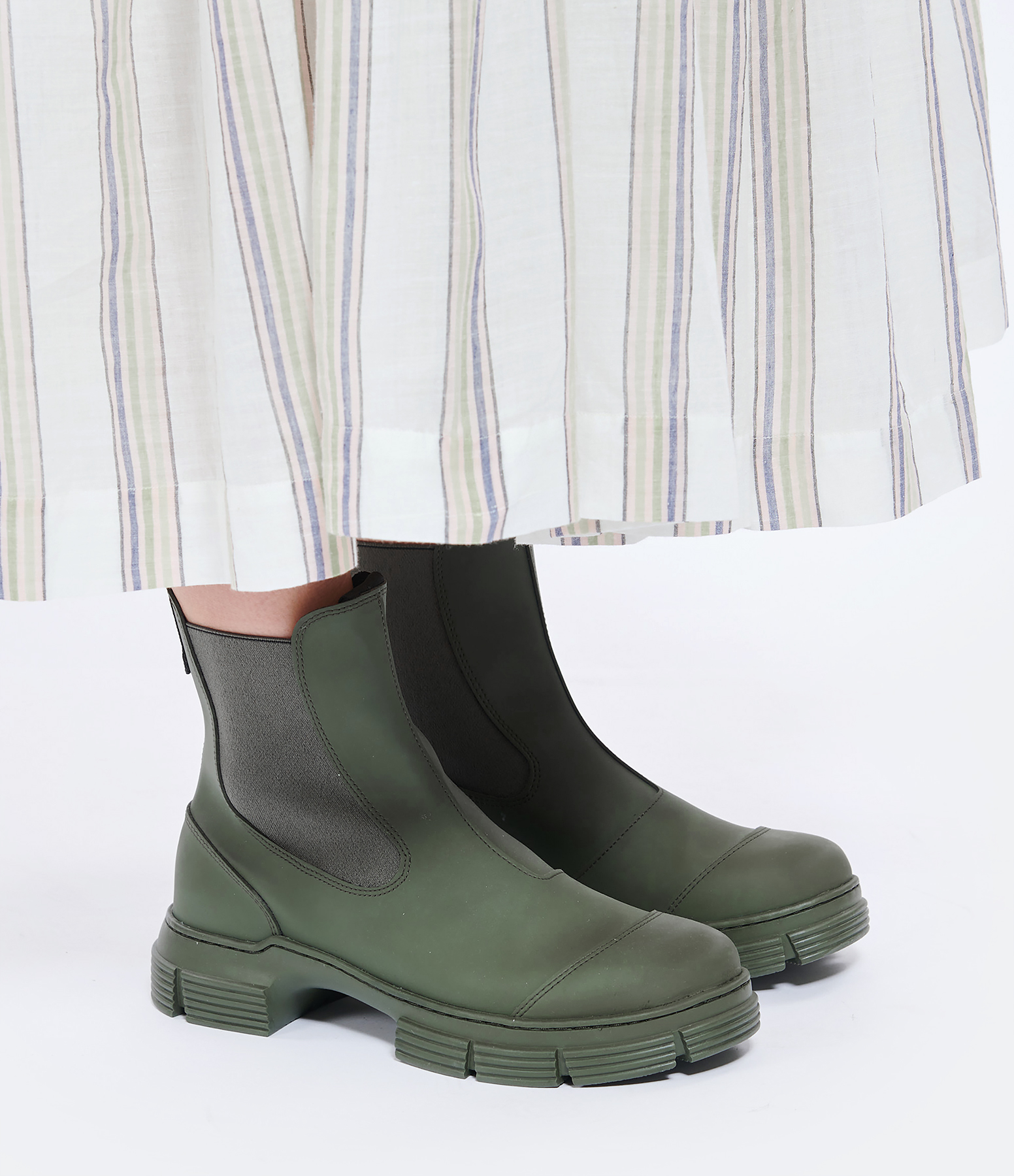 Kalamata Green Recycled Rubber Ankle Boots