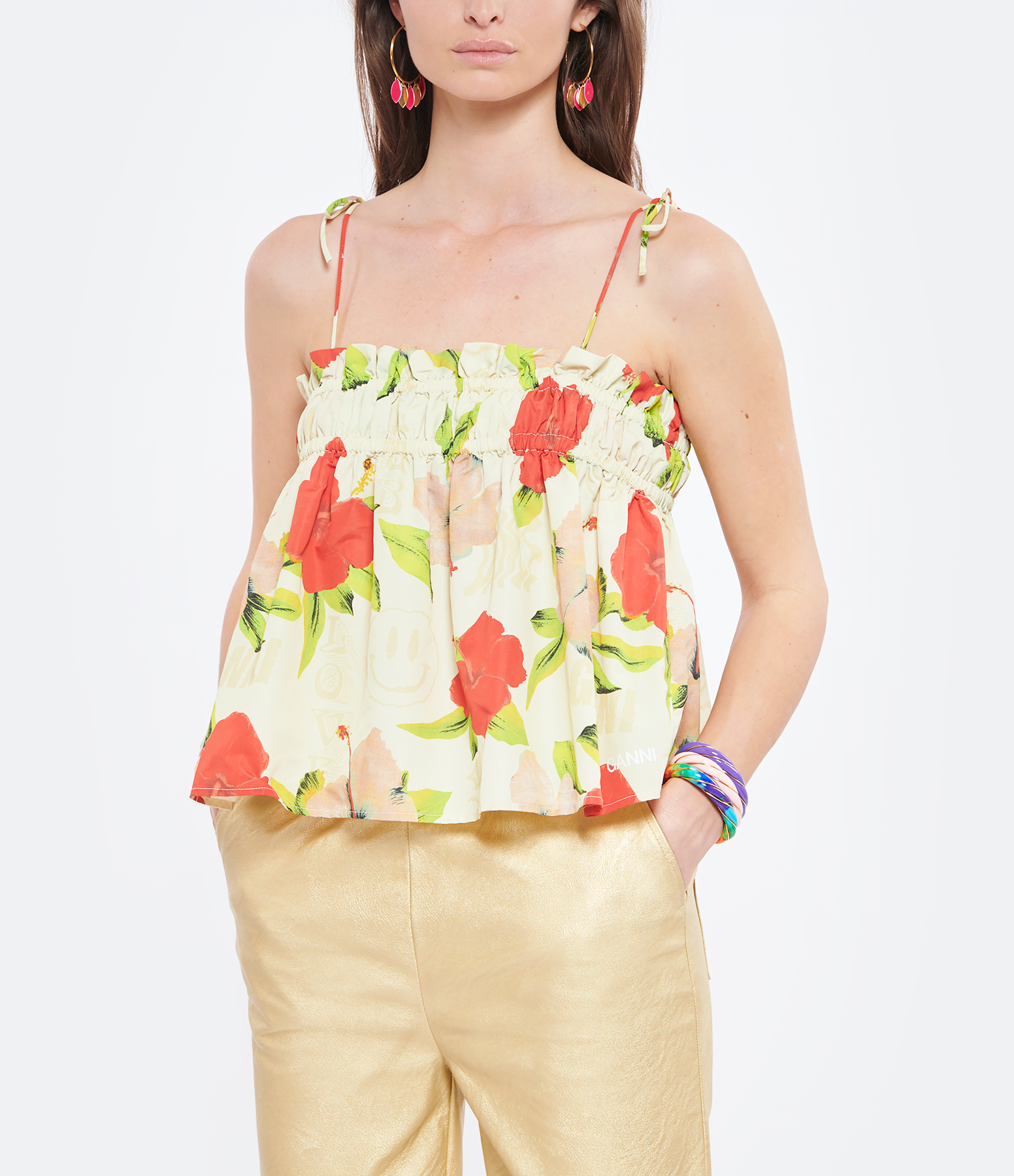 Recycled Rutabaga-Print Top Surfer