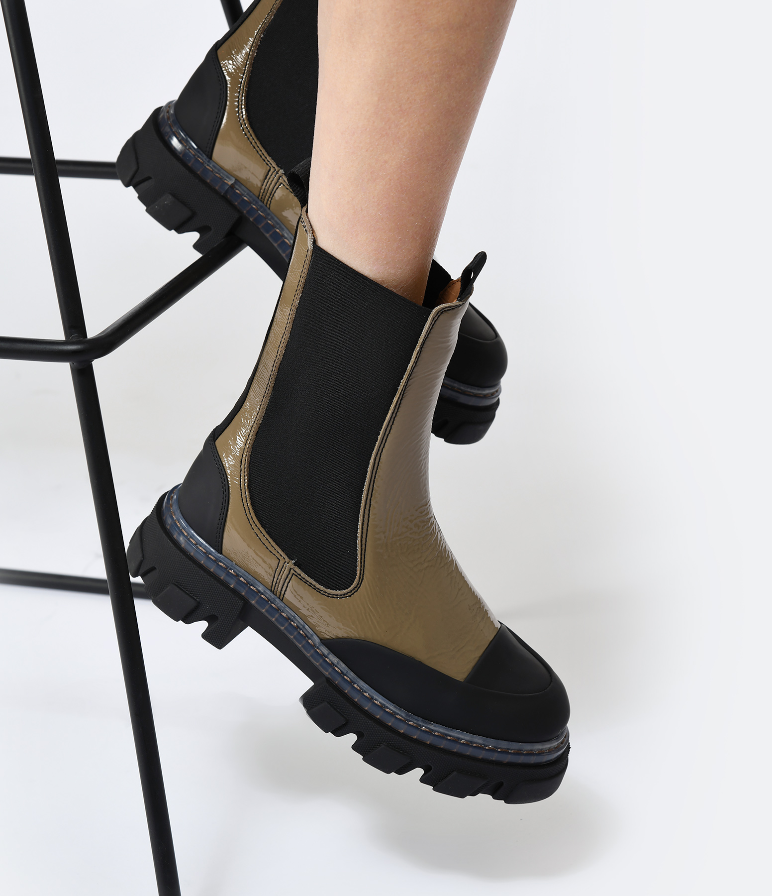 Taupe Leather Chelsea Boots