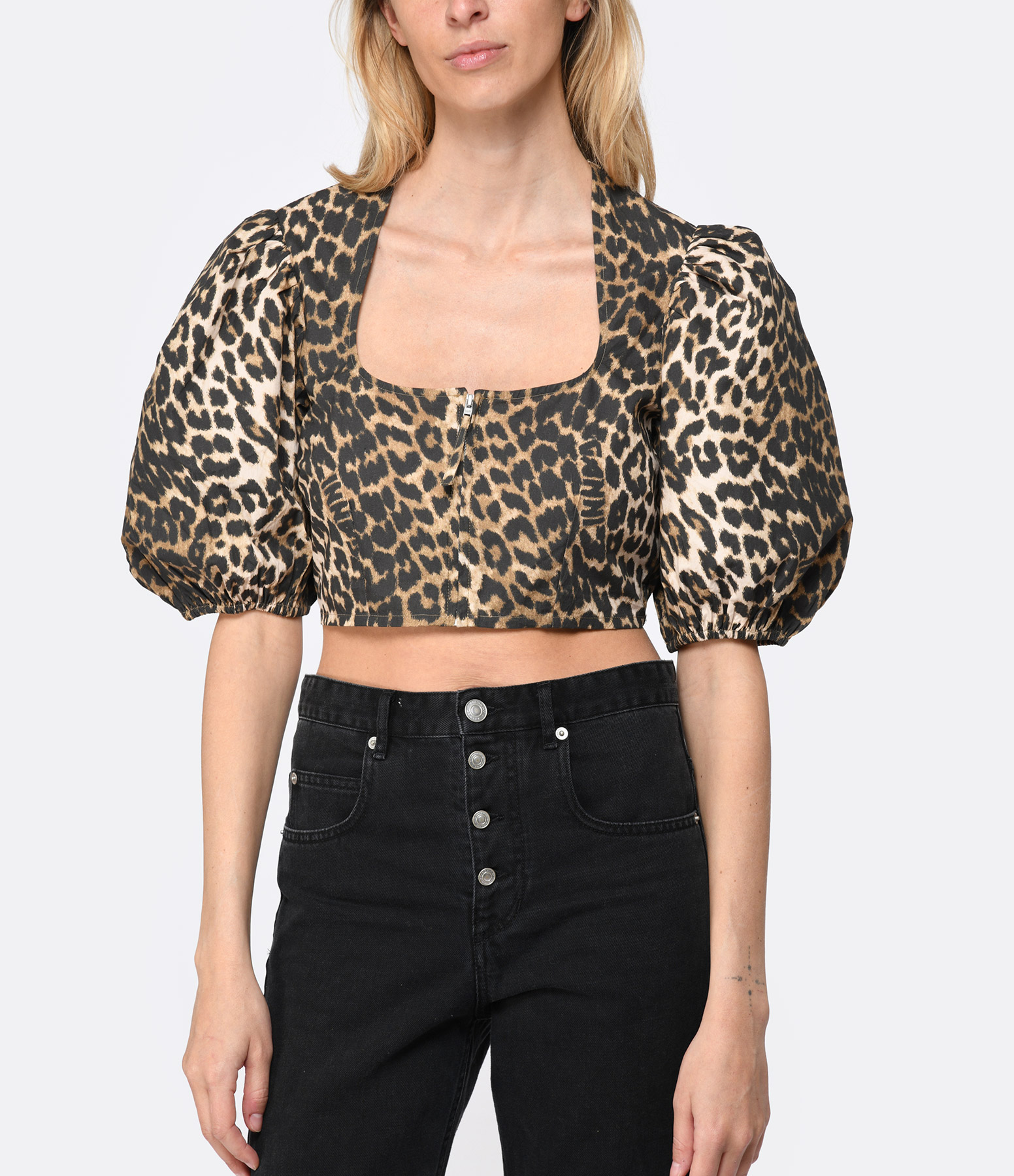 Organic Cotton Leopard Print Crop Top