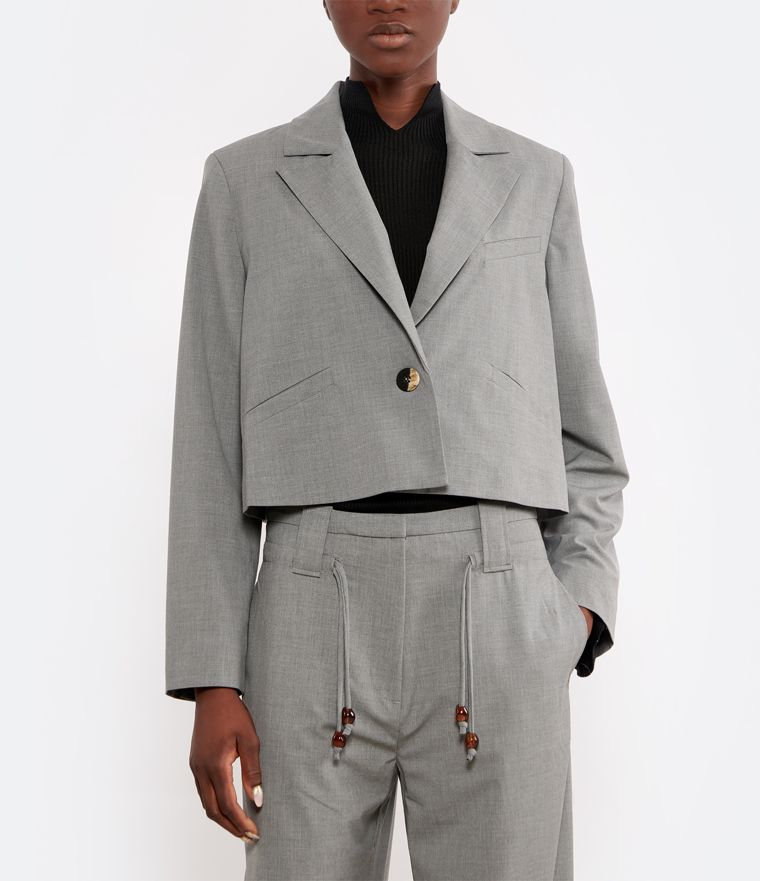Short, Drapey Grey Blazer