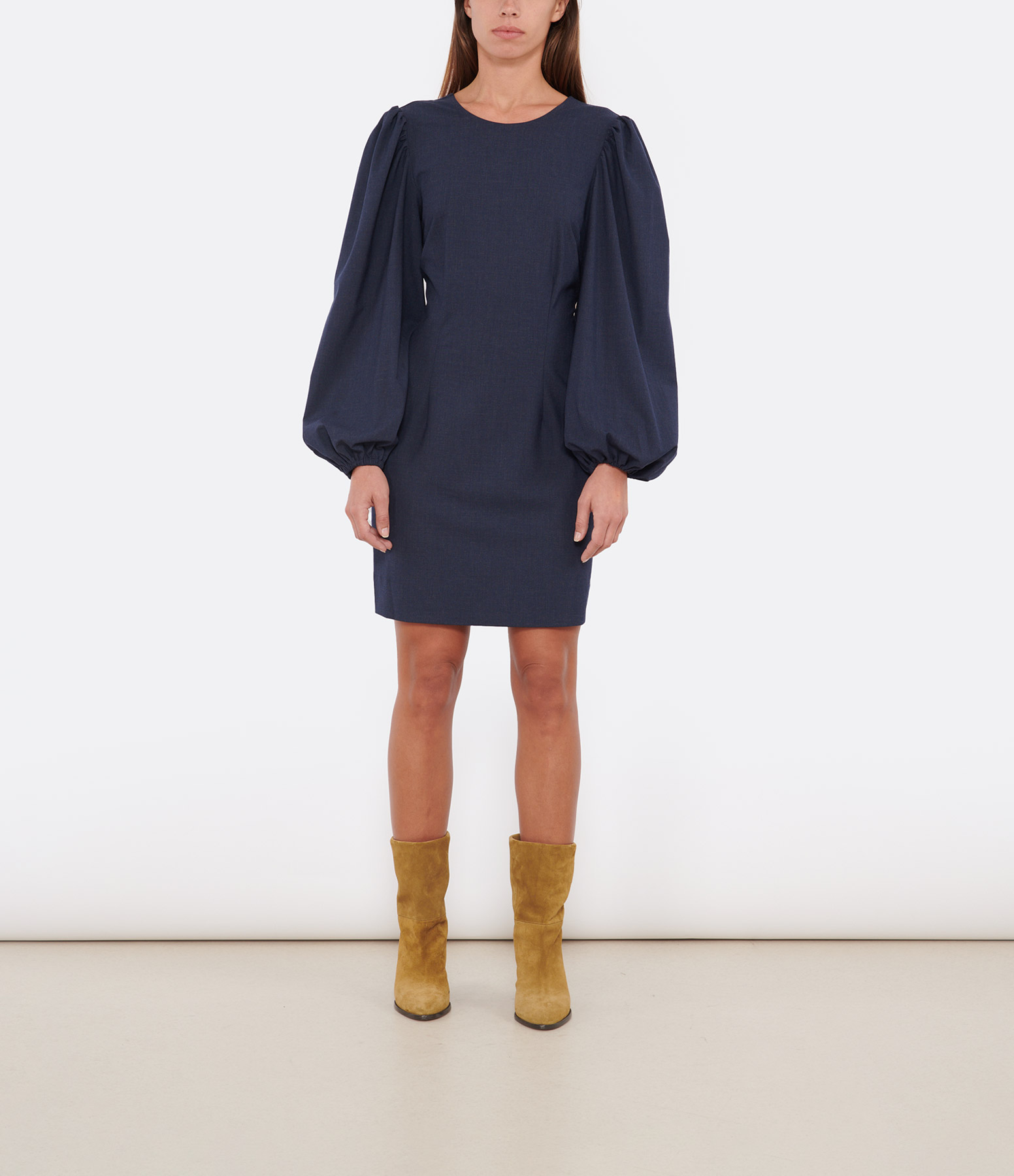 Sky Captain Open-Back Mini Dress