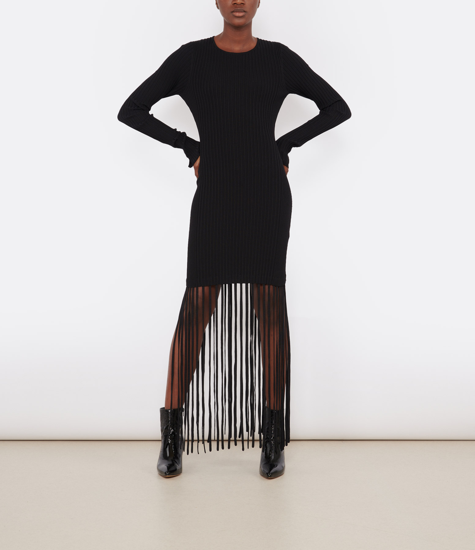 Black Fringed Mini Dress