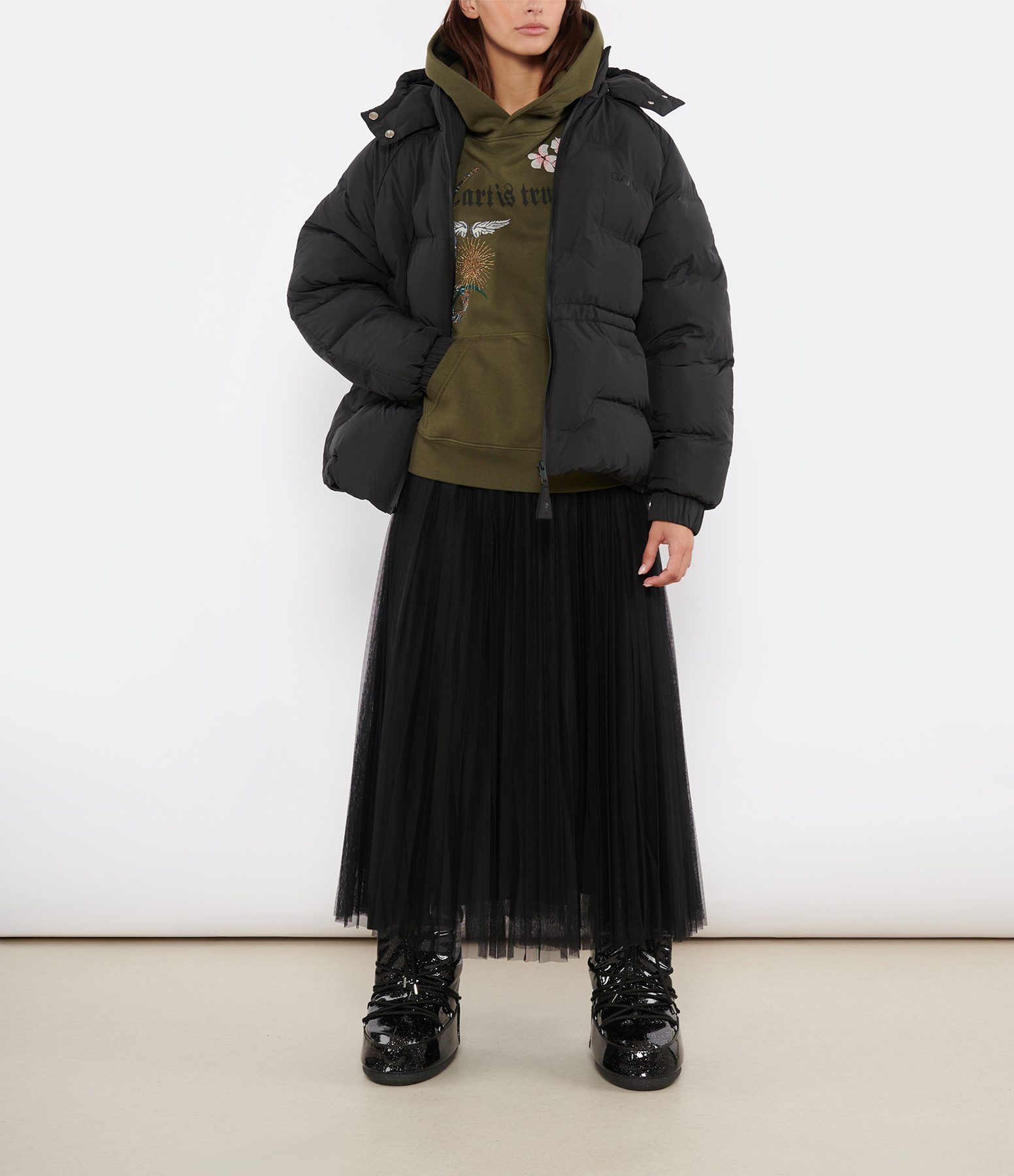 Black Soft Puffer Jacket