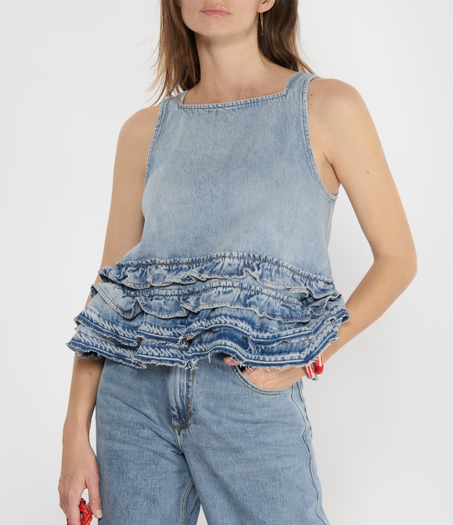 Top – Soft and Rigid Frill – Blue