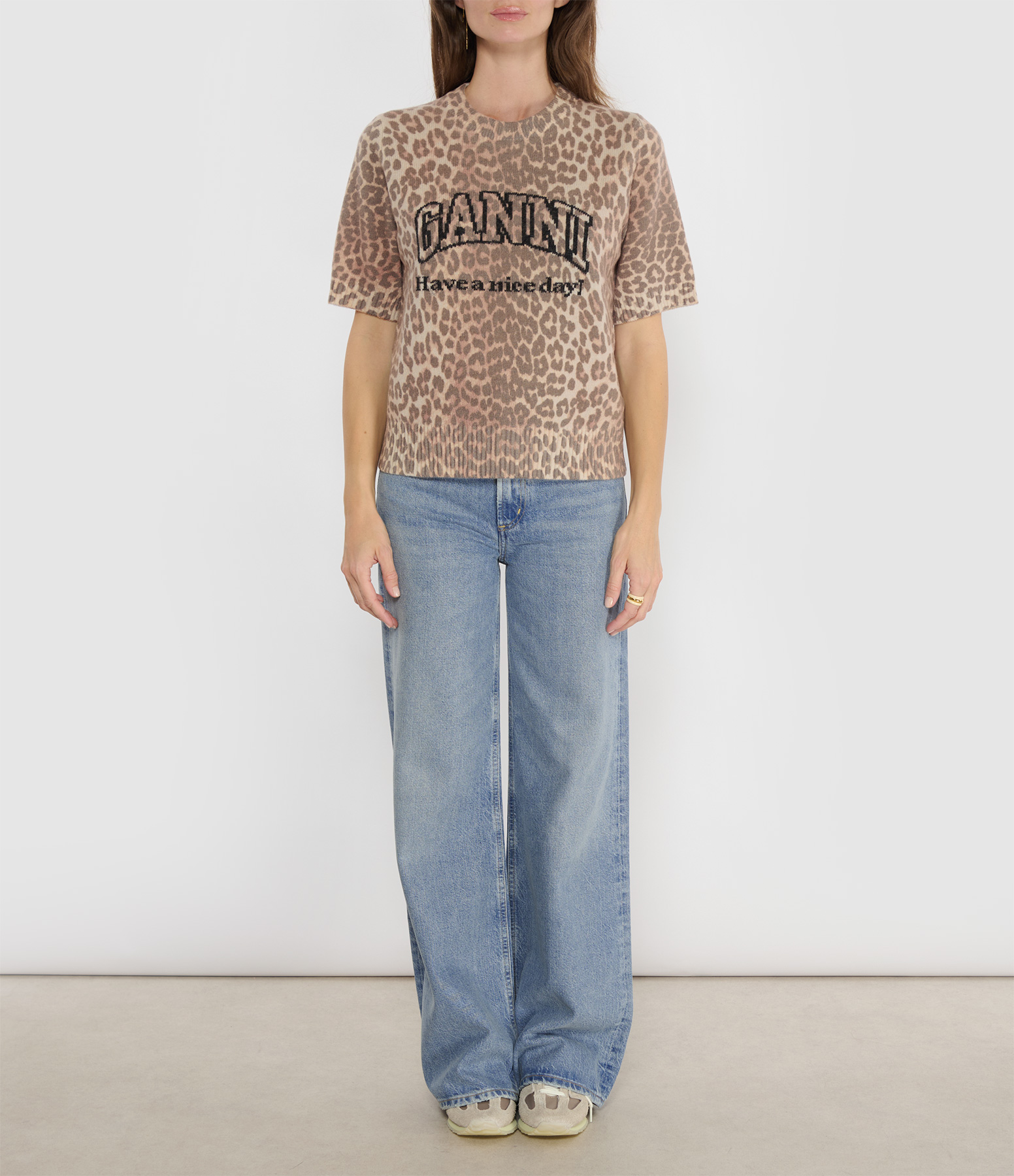 Graphic Wool-Blend Leopard-Print Jumper