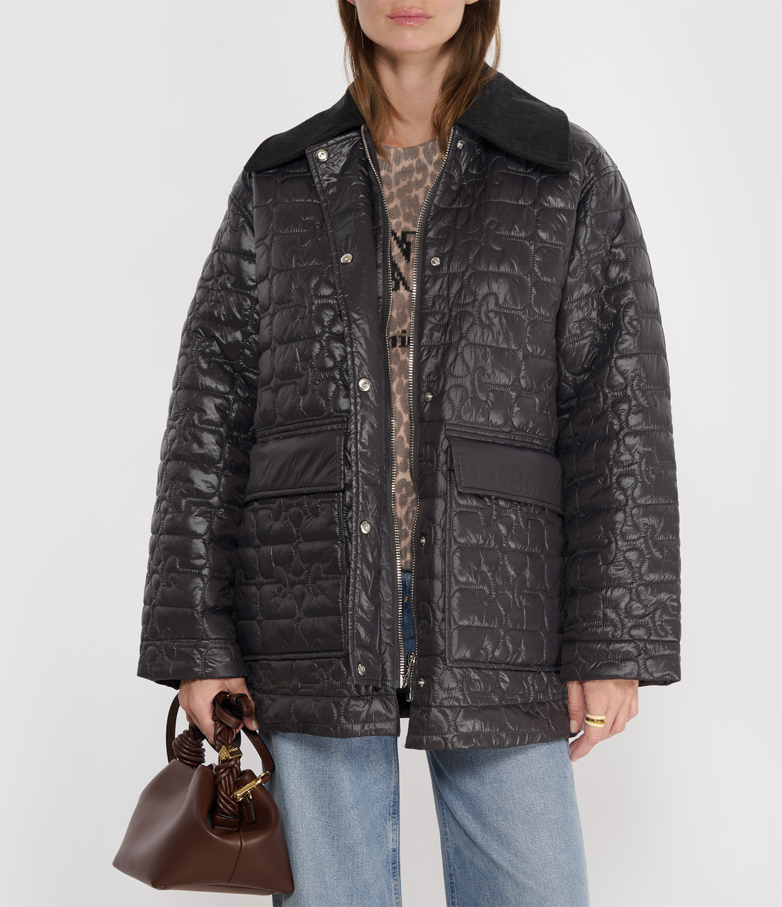 Phantom Midi Shiny Quilt Jacket