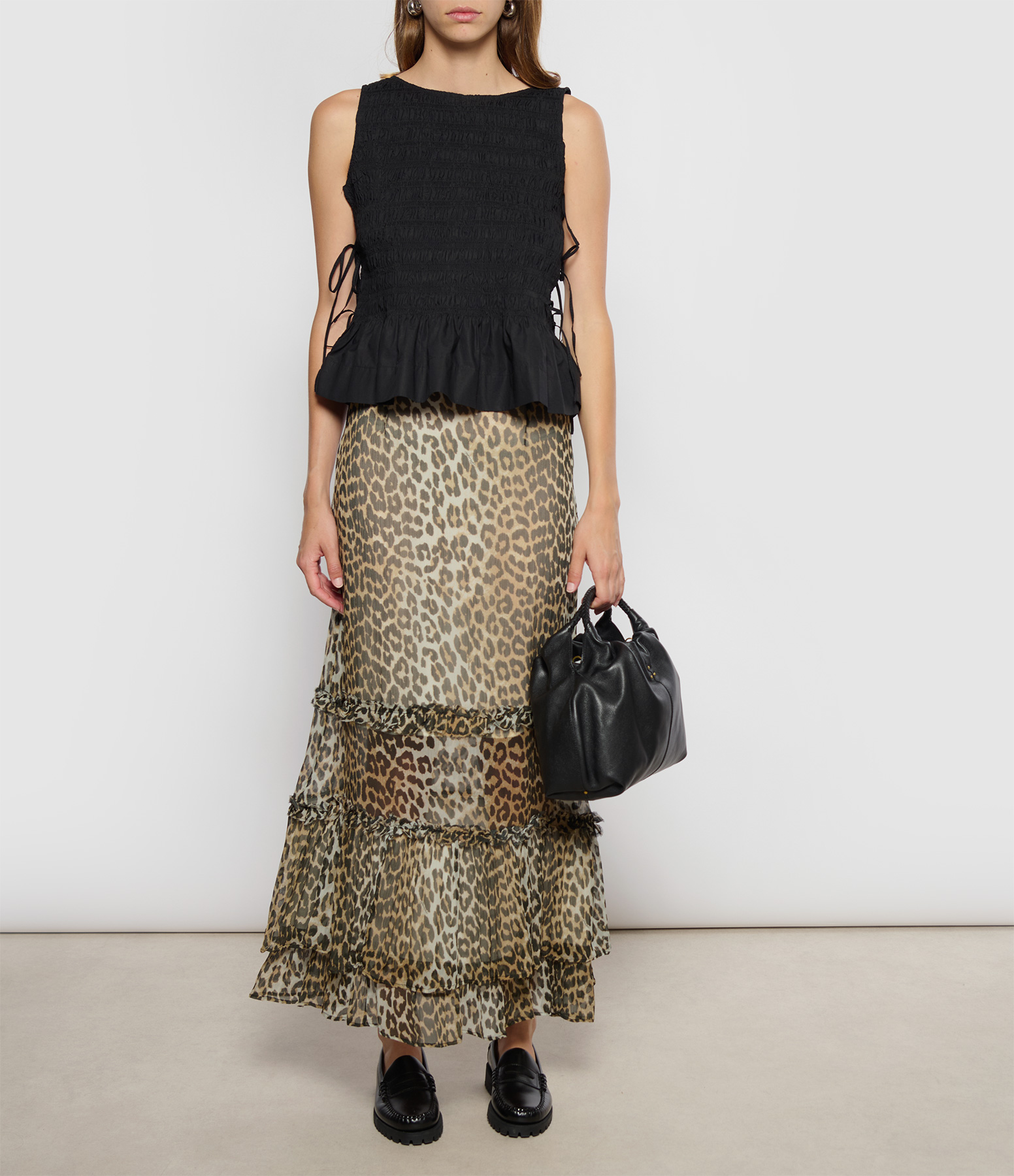 Black Smocked Top