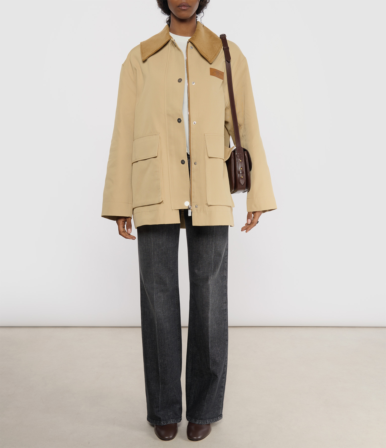 Pale Khaki Heavy Twill Midi Jacket