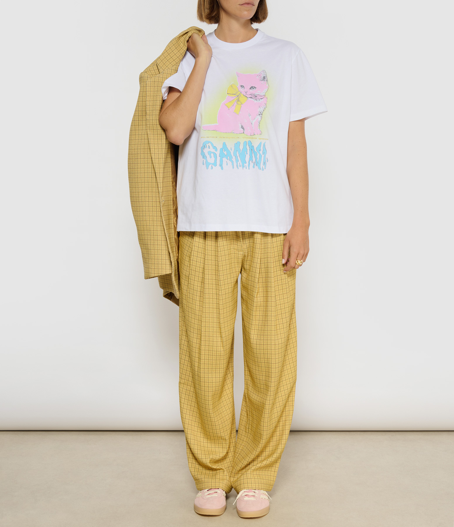 Basic Jersey T-shirt – Neon Kitty, Bright White