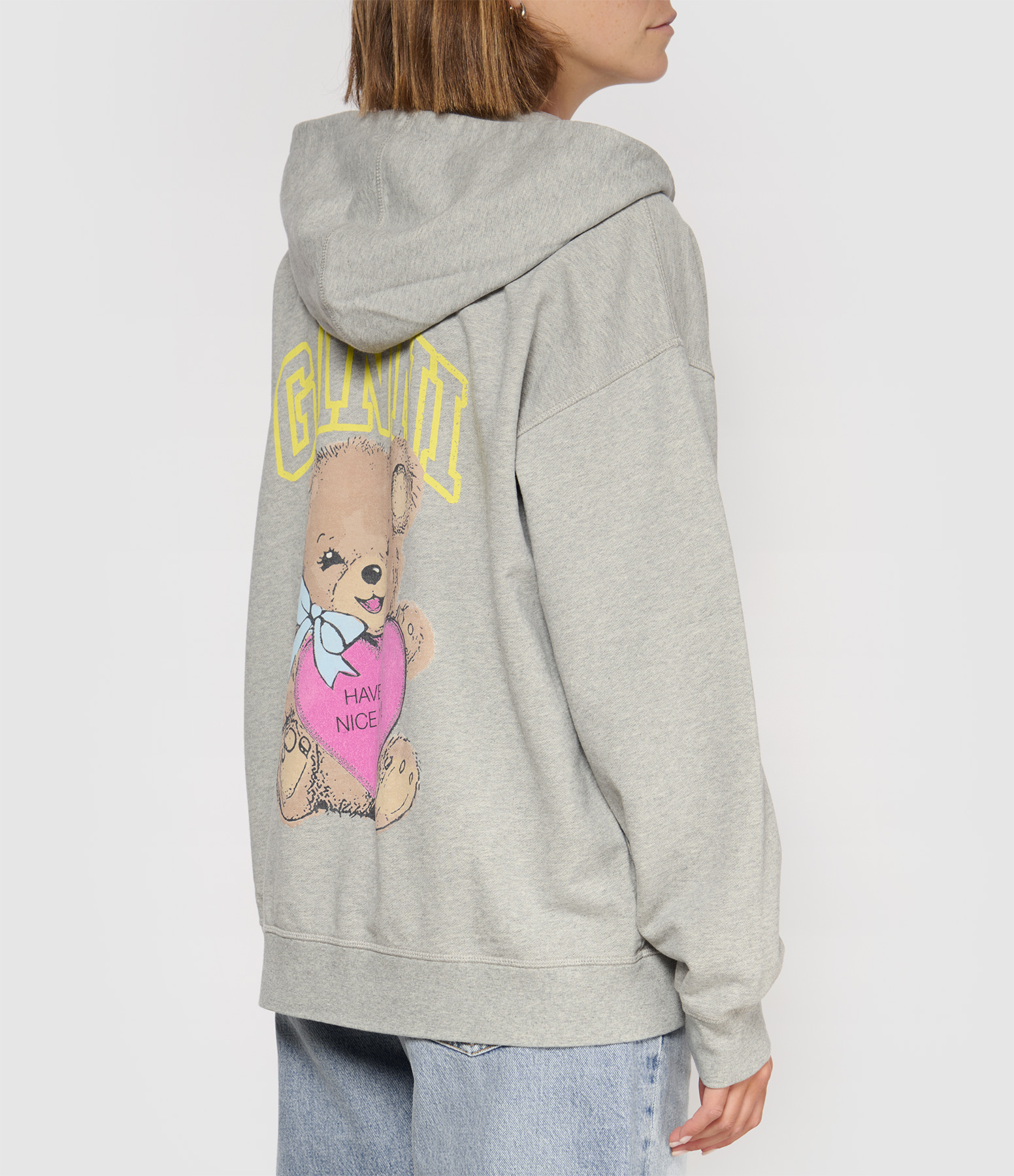 Isoli Teddy Oversized Zip Sweatshirt in Paloma Melange
