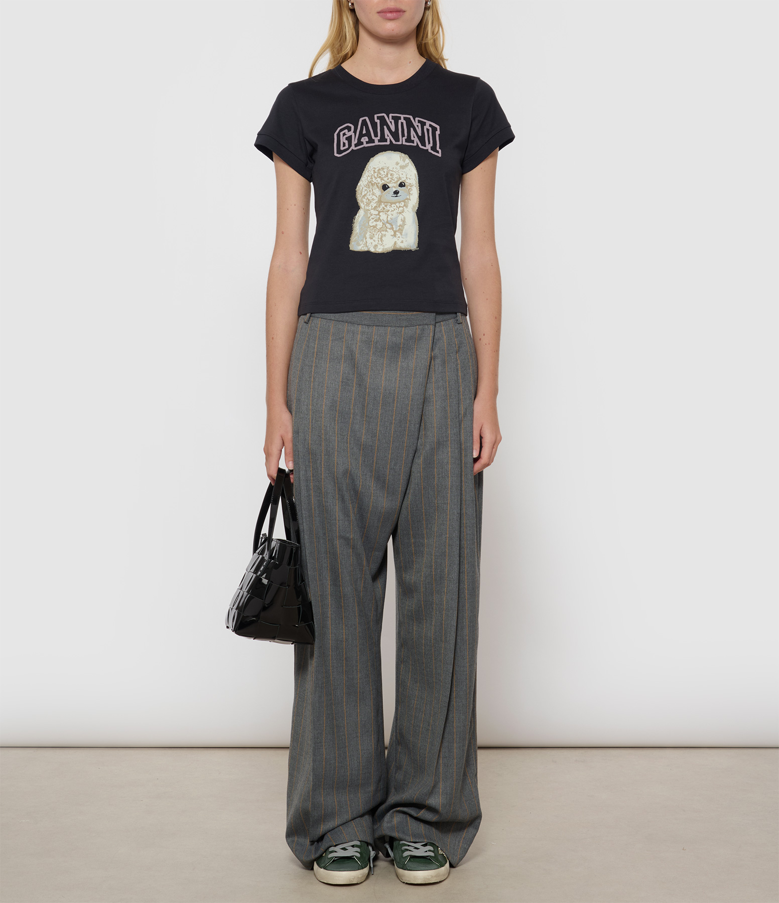Pewter Mid-Waist Stripe Trousers