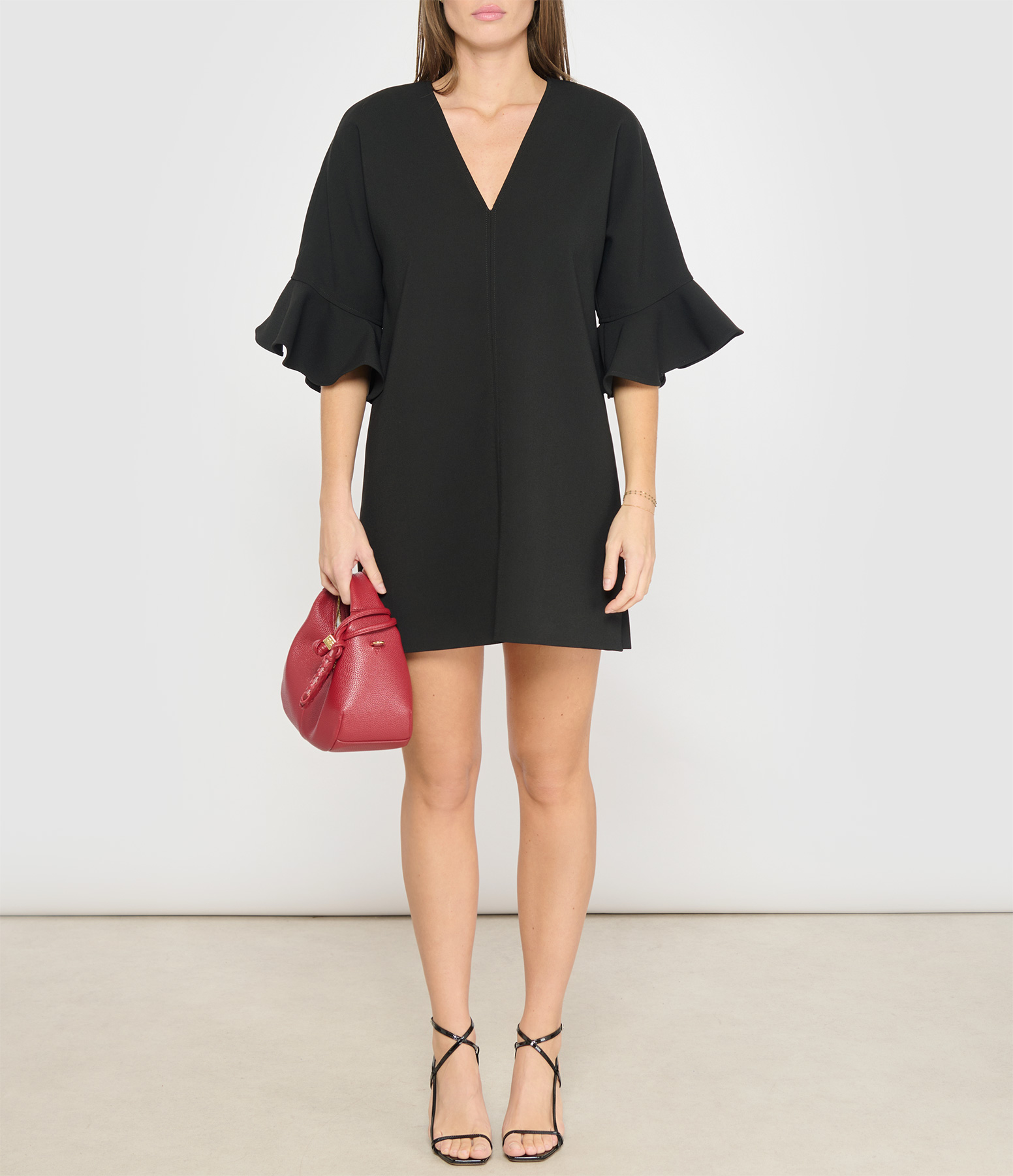 Black Boxy Bonded Crepe Dress