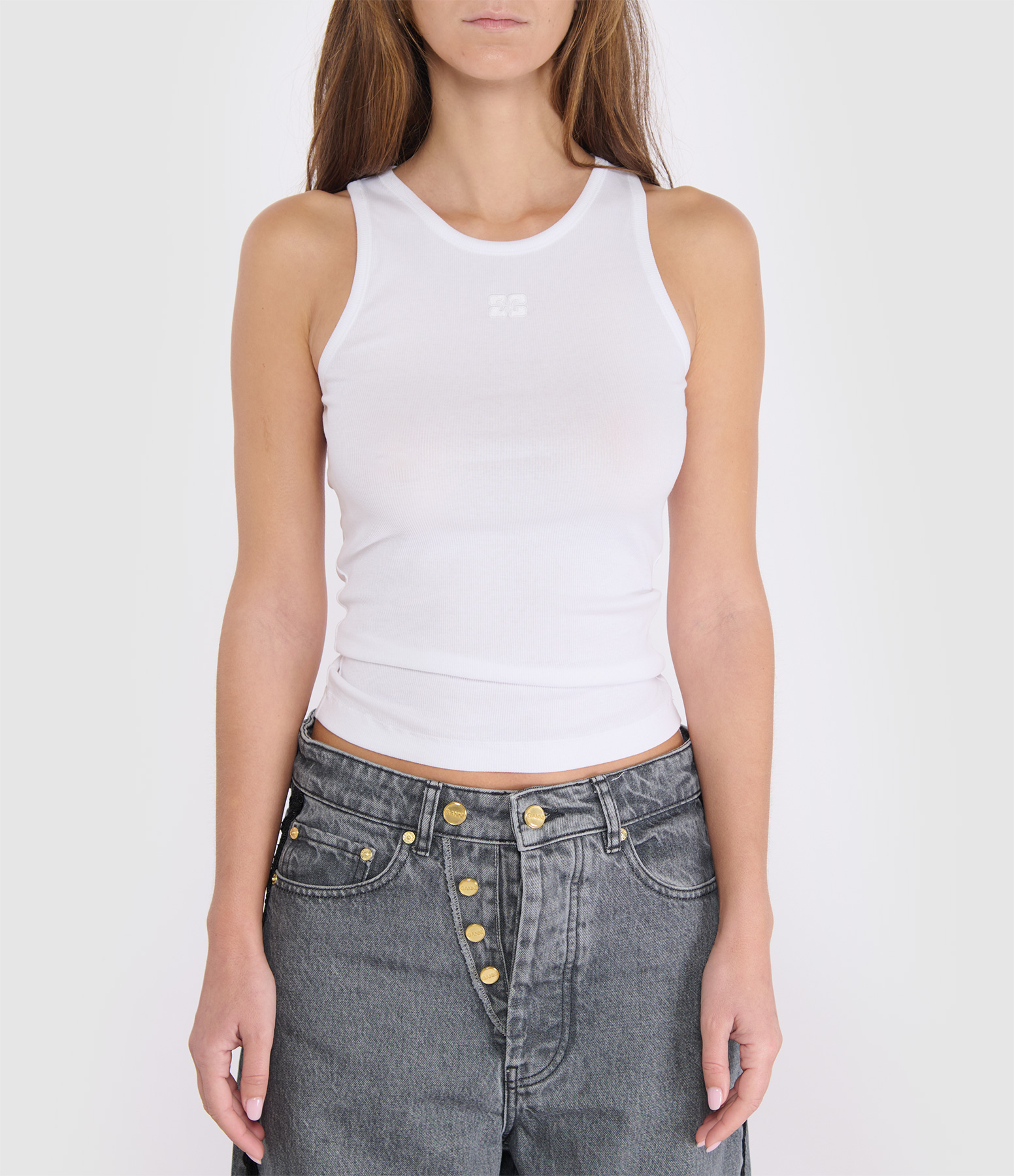 Soft Cotton Rib T-shirt in Bright White