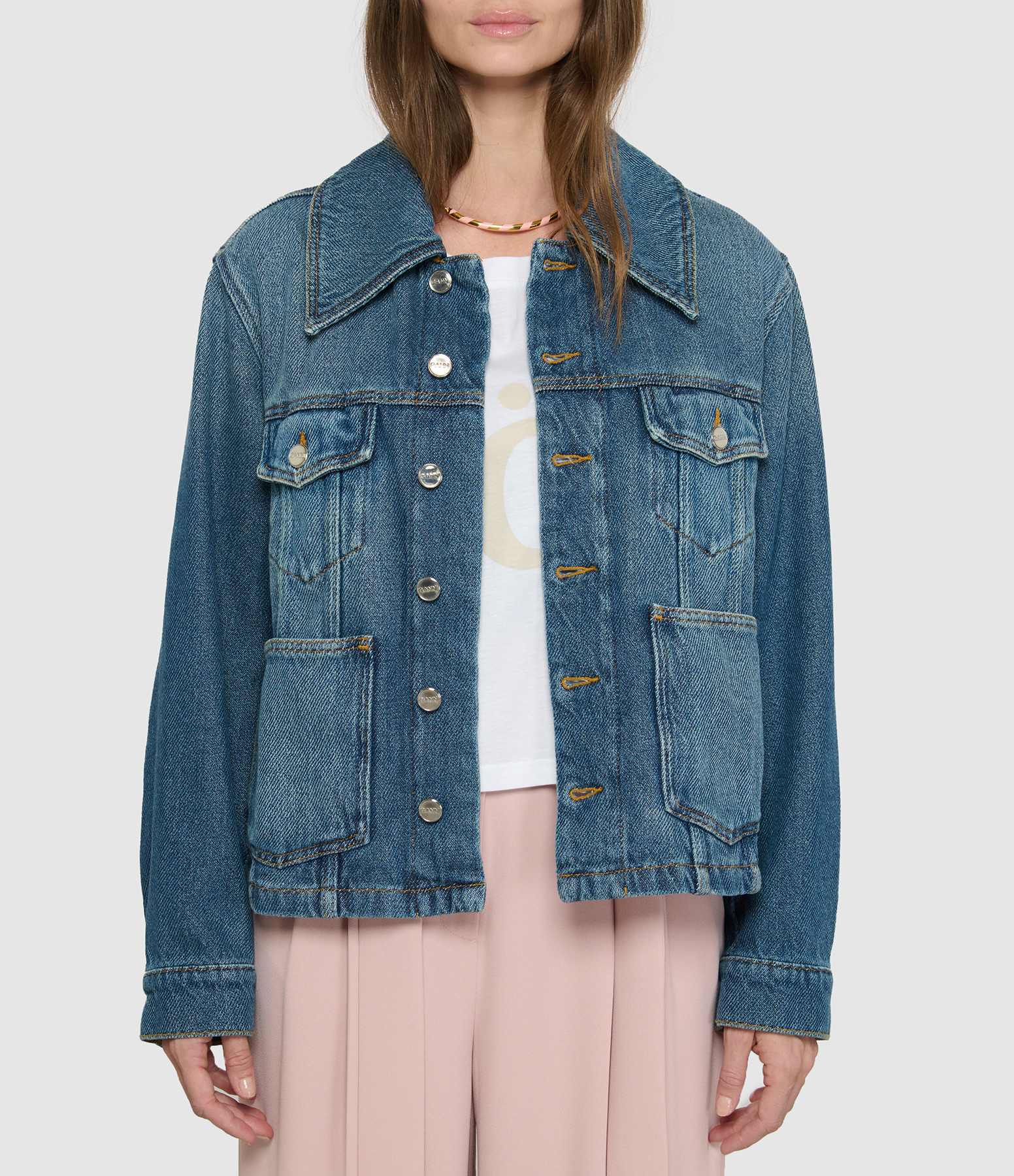 Vintage Dark Blue Heavy Denim Jacket