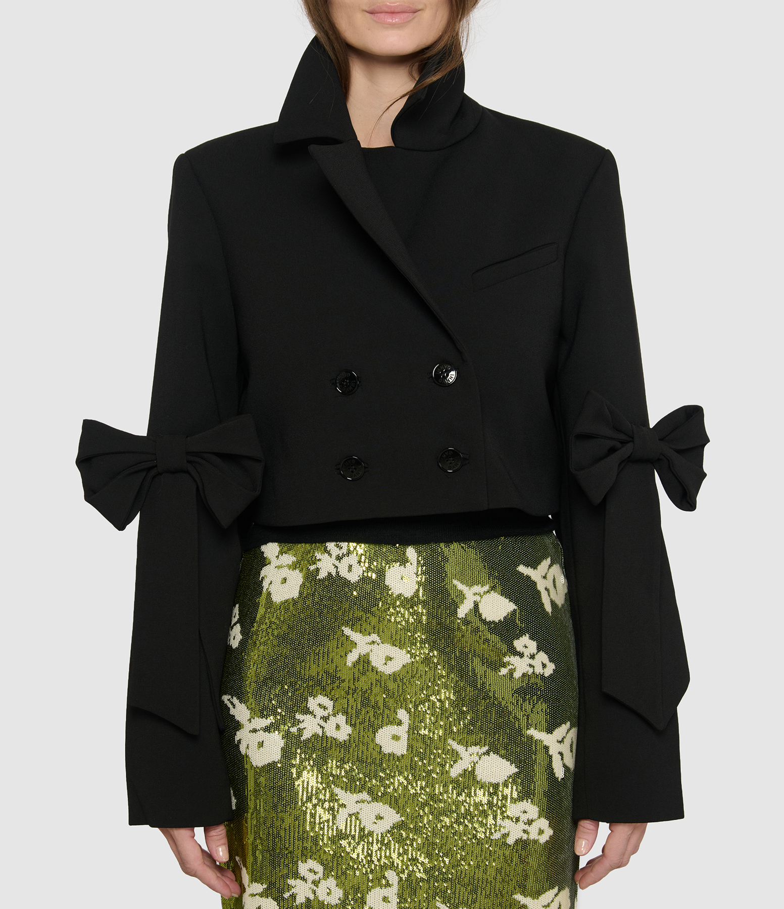 Black Bonded Crepe Blazer