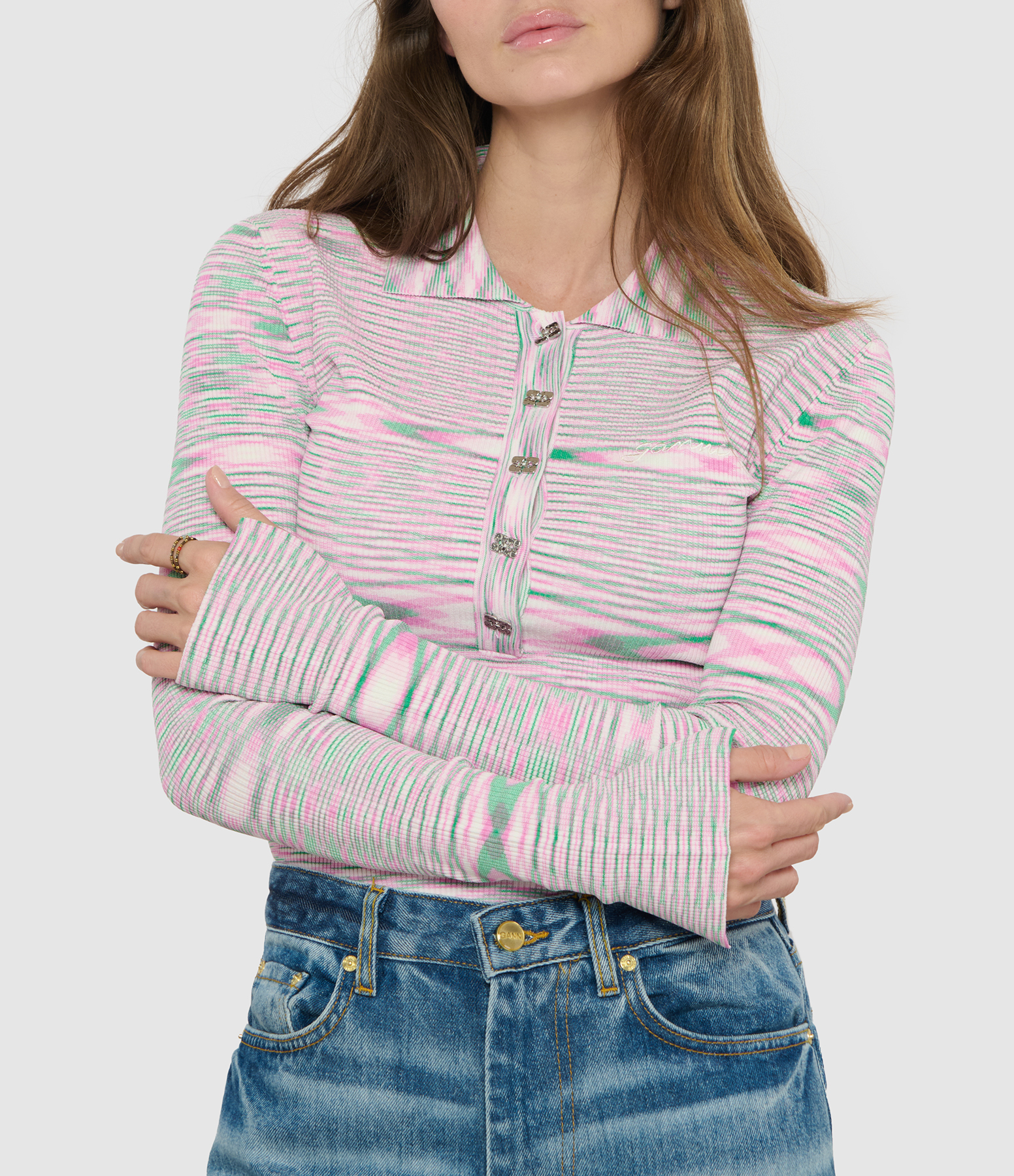 Spacedyed Chalk Pink Polo Shirt