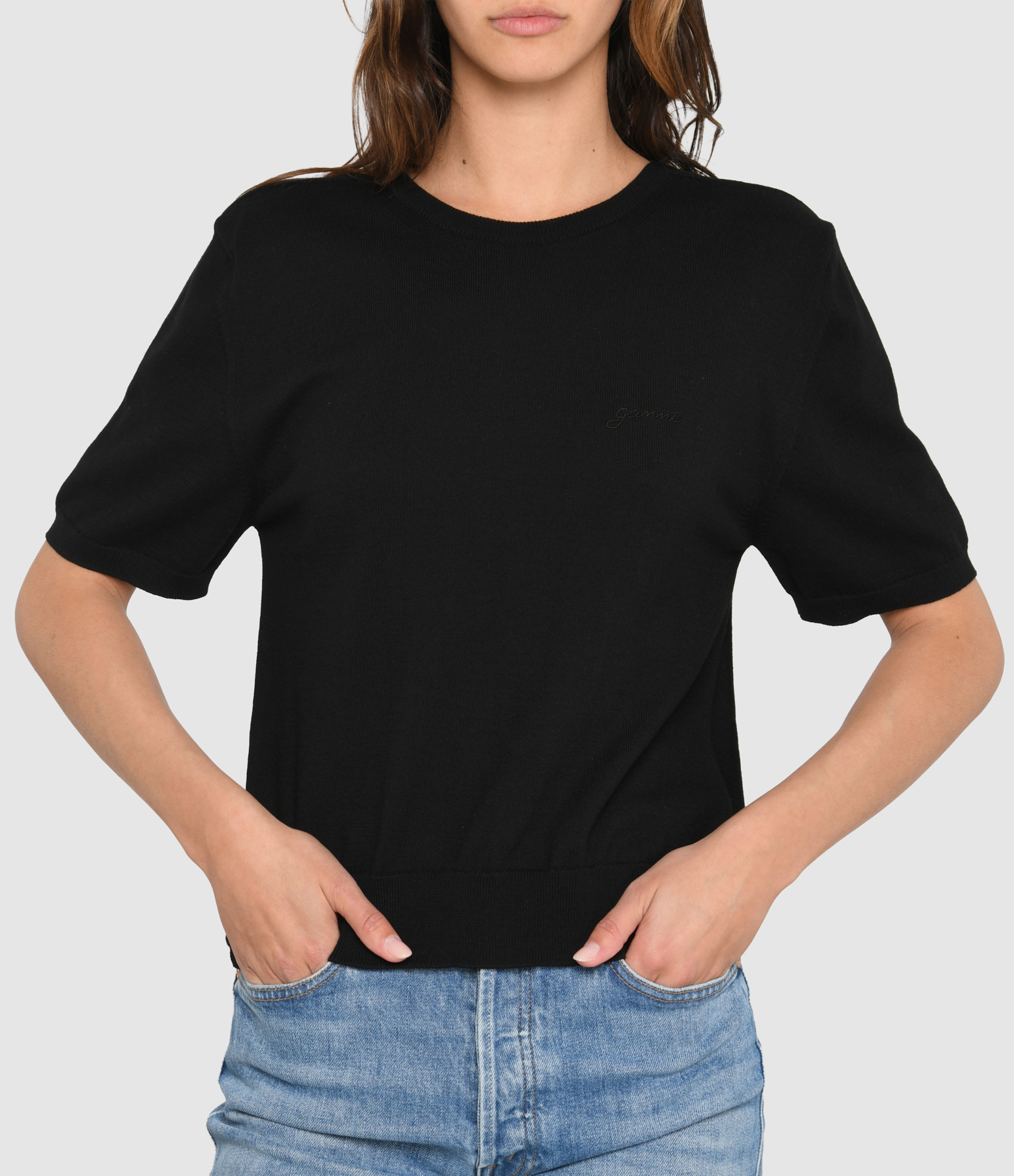 Black Sheer Back Tie Top