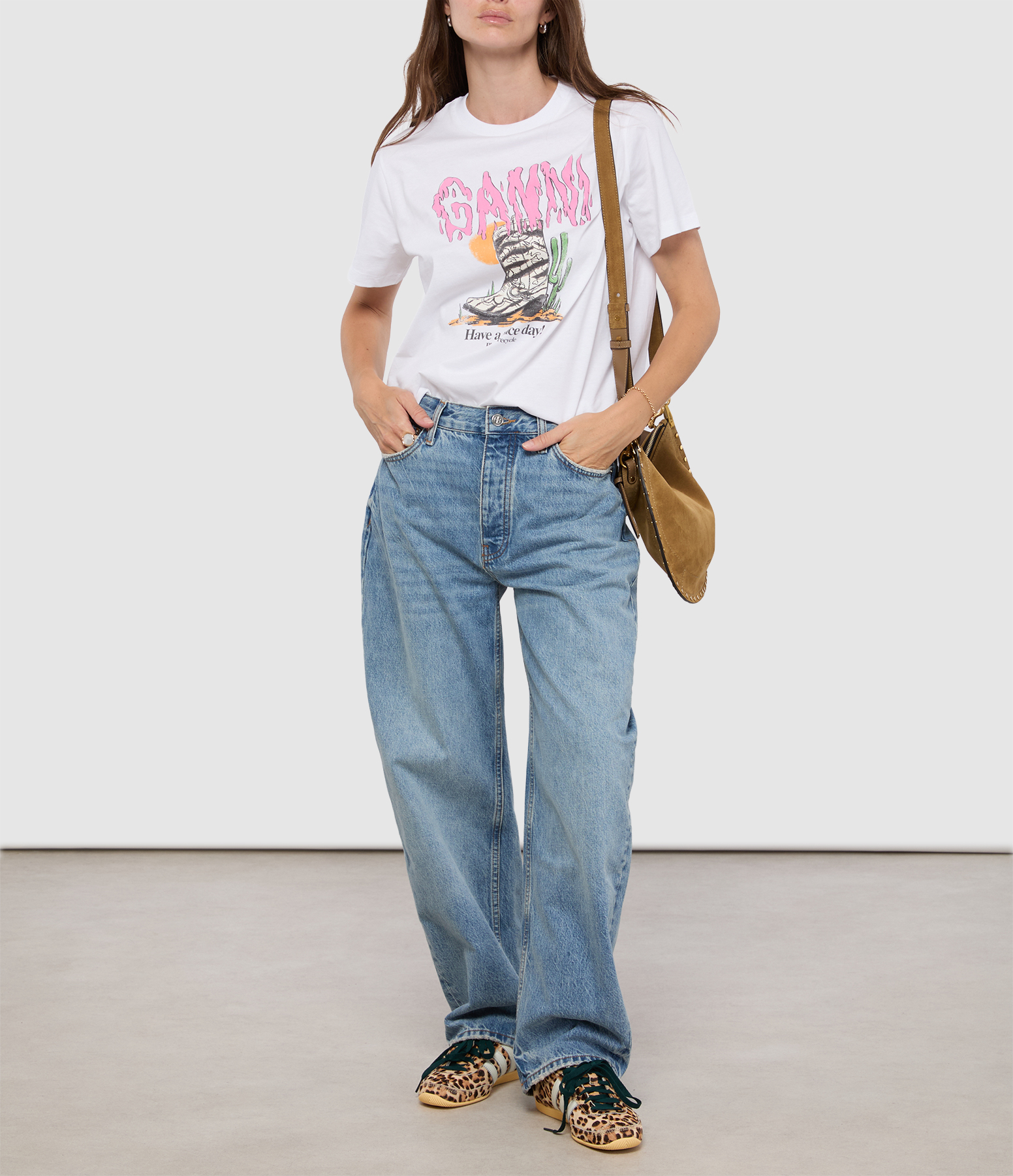 Basic Cotton Western Zebra T-shirt – Bright White