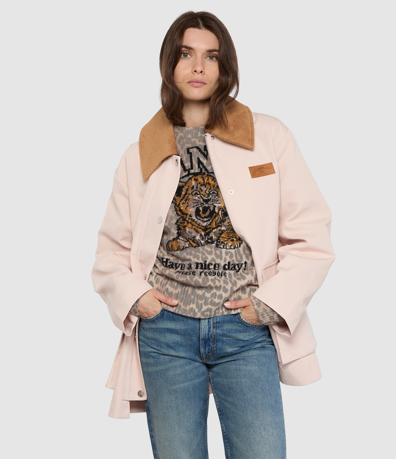 Heavy Twill Jacket in Primrose Pink