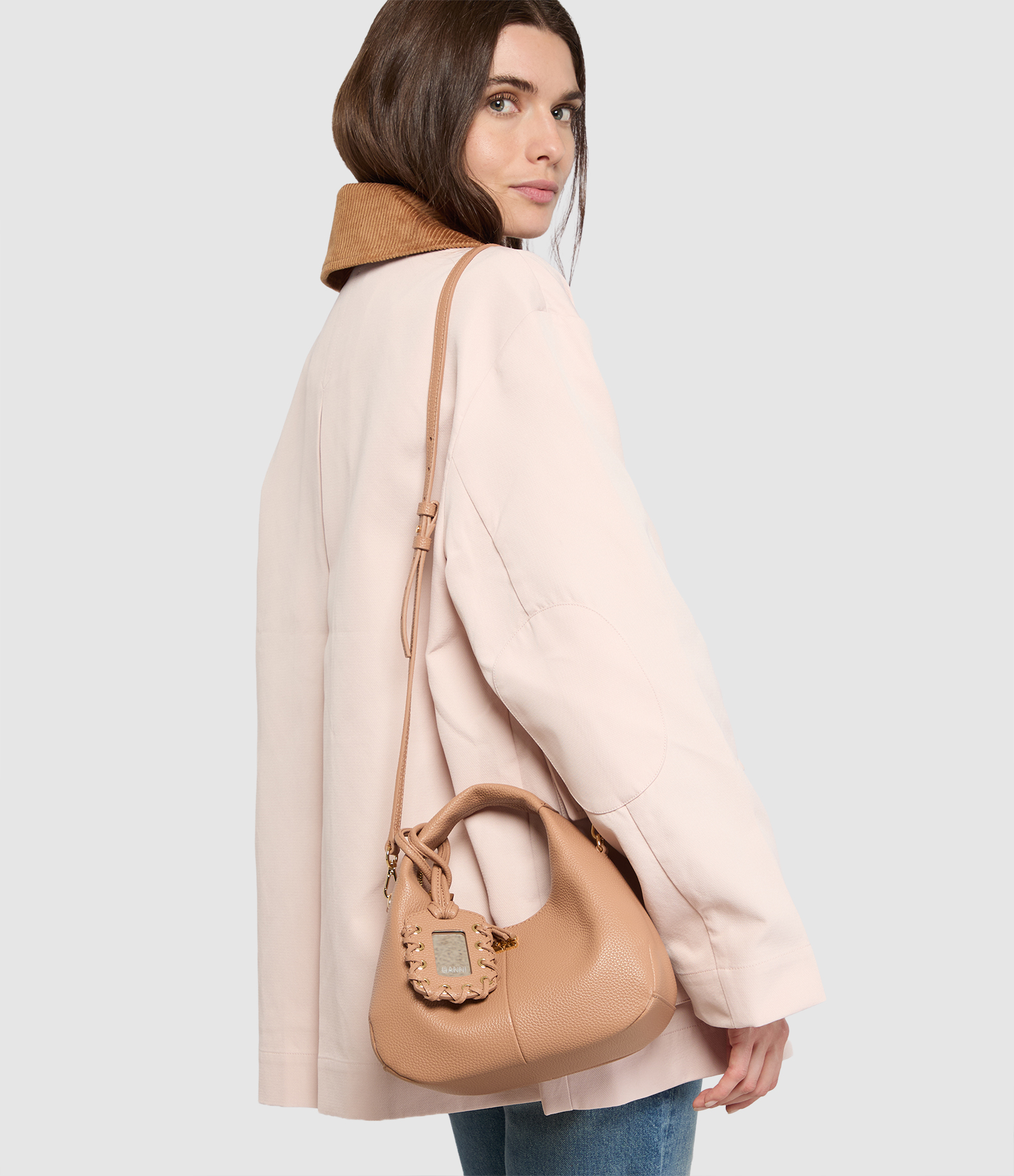 Tawny Birch Mini Grained Hobo Bag