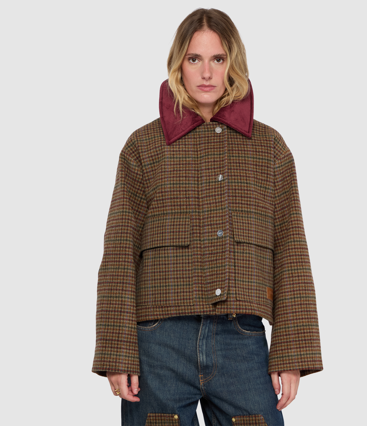 Multicoloured Heavy Check Twill Jacket