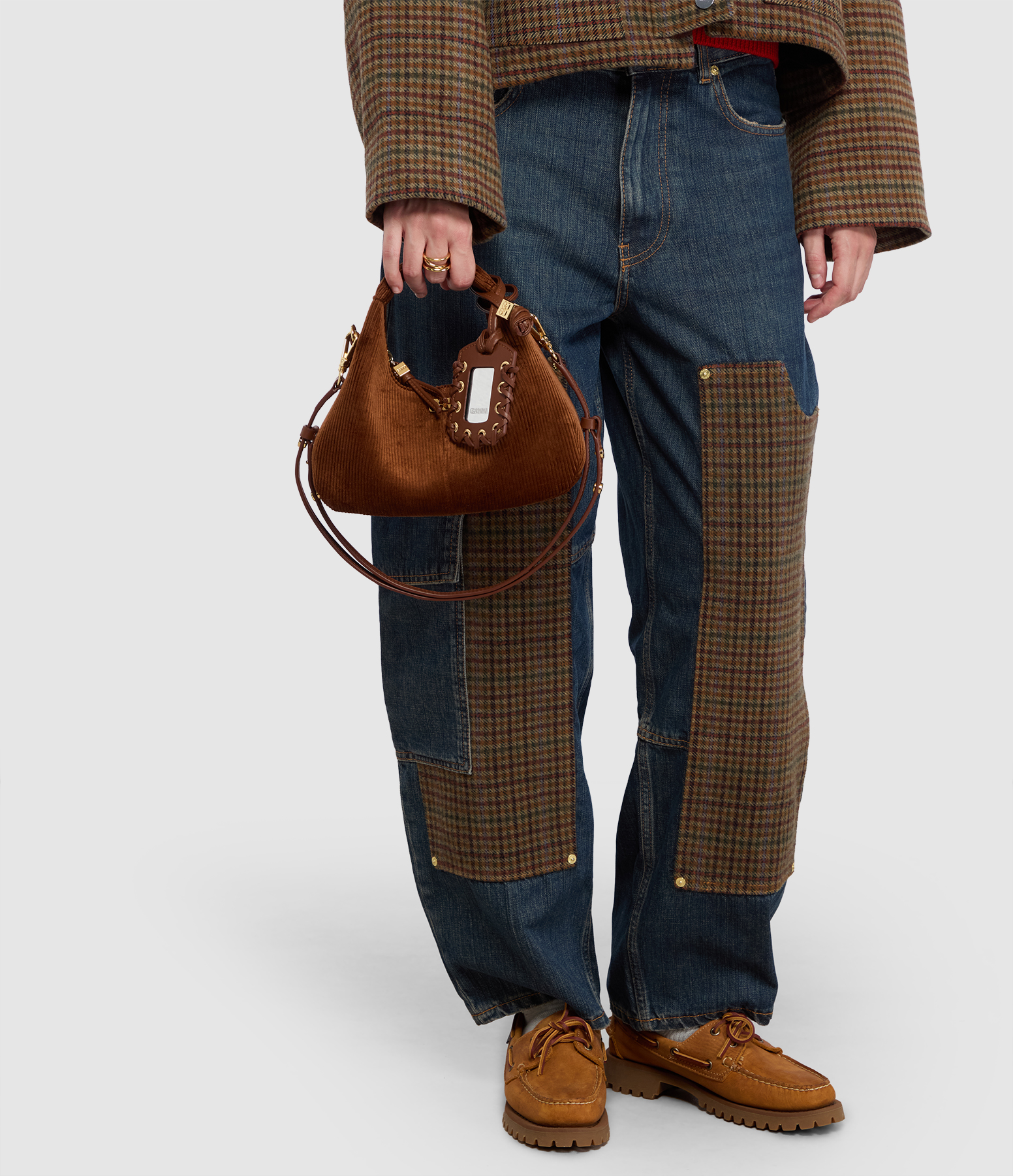 Mini Hobo Corduroy Tortoise Shell Bag