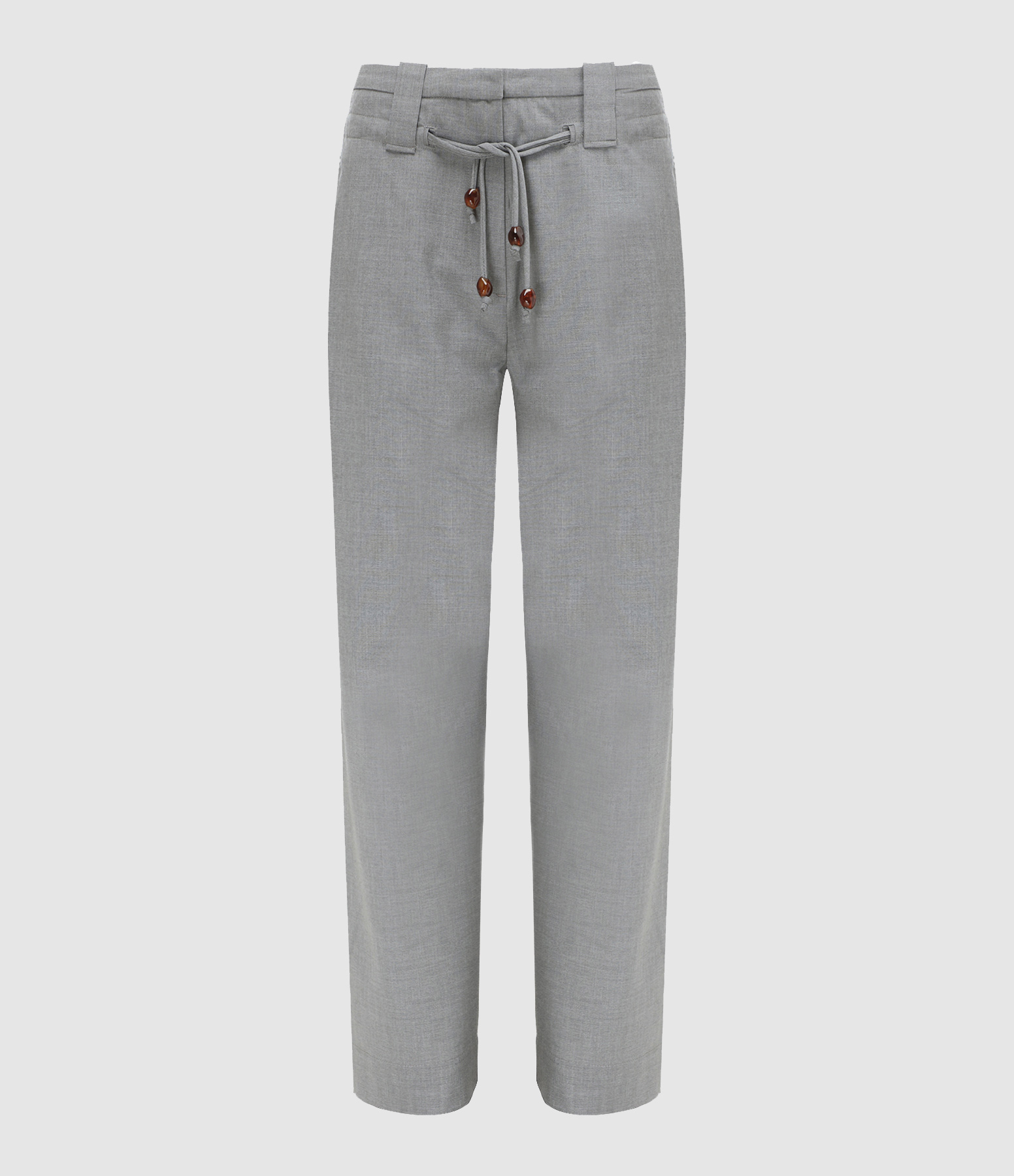 Grey Mid-High Drapey Trousers