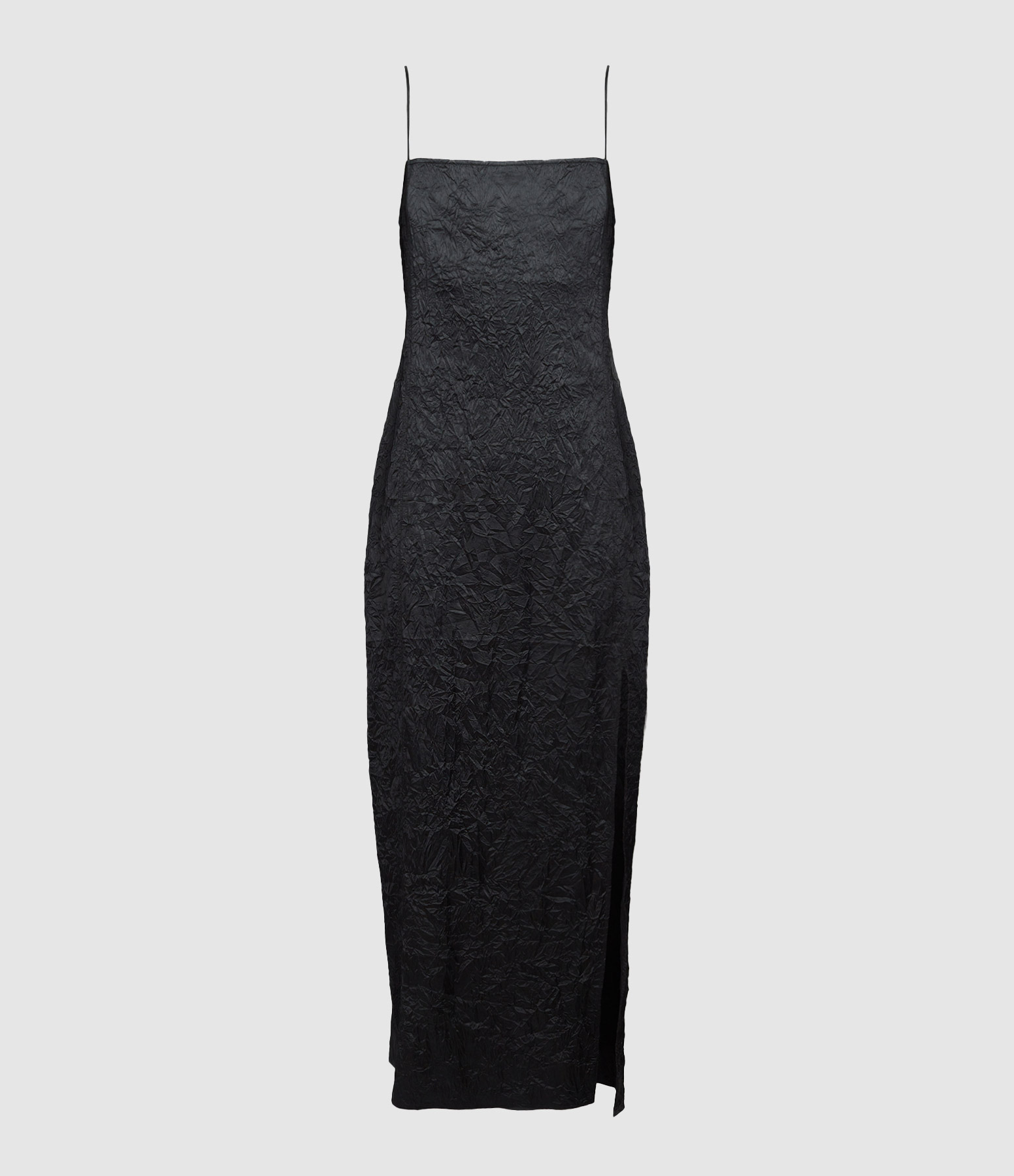 Long Black Satin Dress