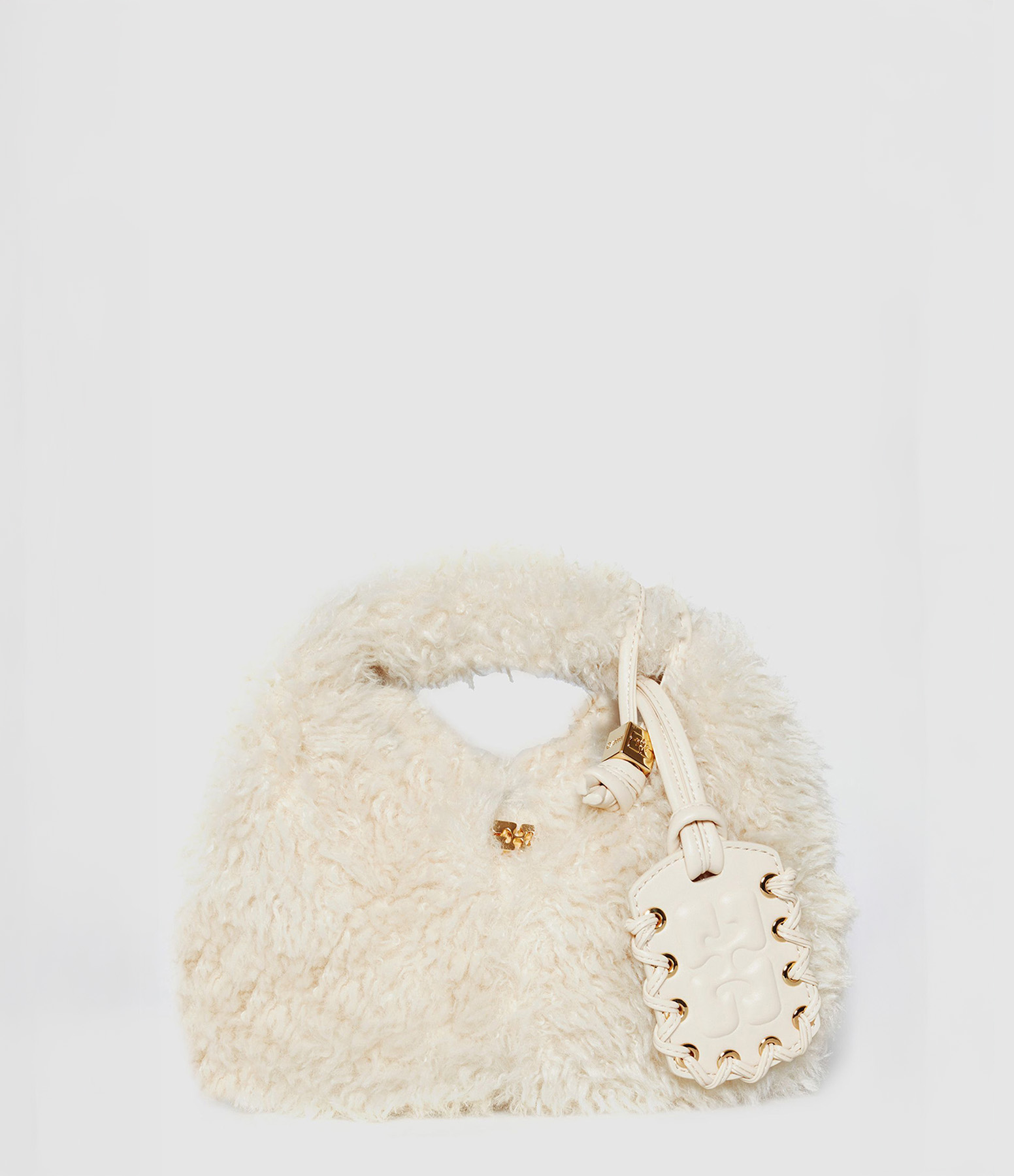 Alternative Fur Egret Mini Hobo Handbag